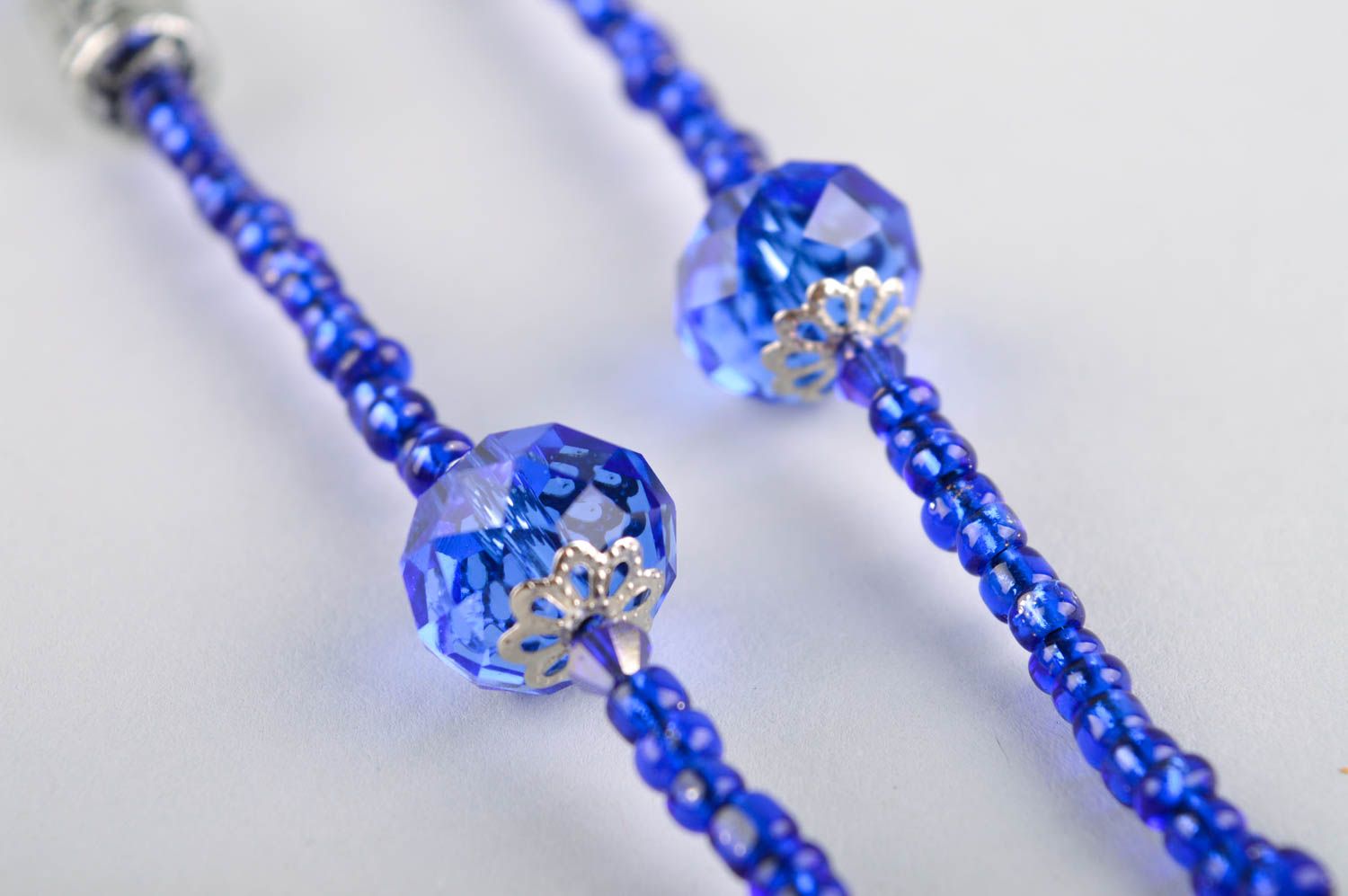 Blue handmade eyeglass chain beaded eyeglass cord fashion accessories ideas photo 3