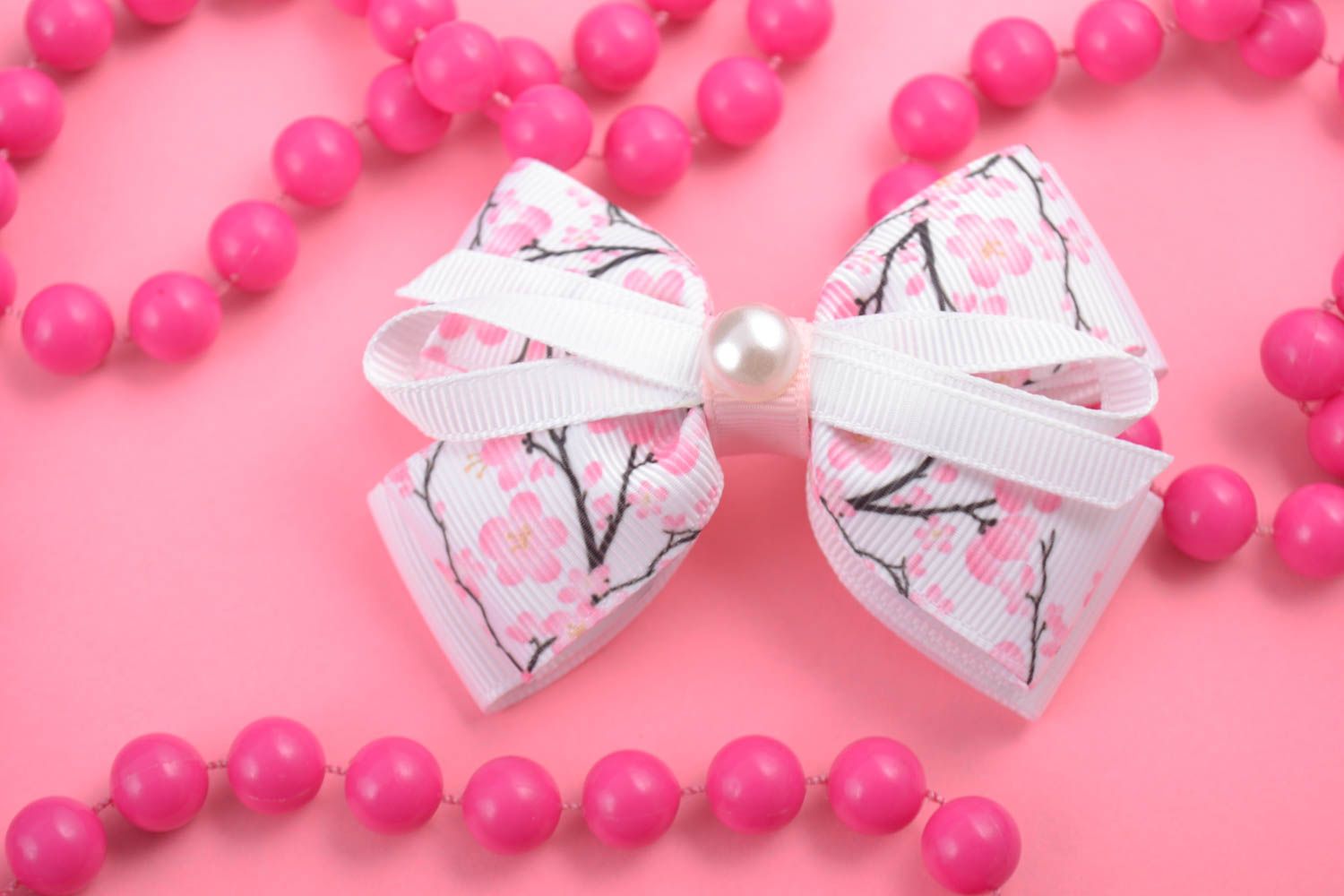 Handmade hair bow for girls jewelry findings handmade ribbon bows hair jewelry photo 1