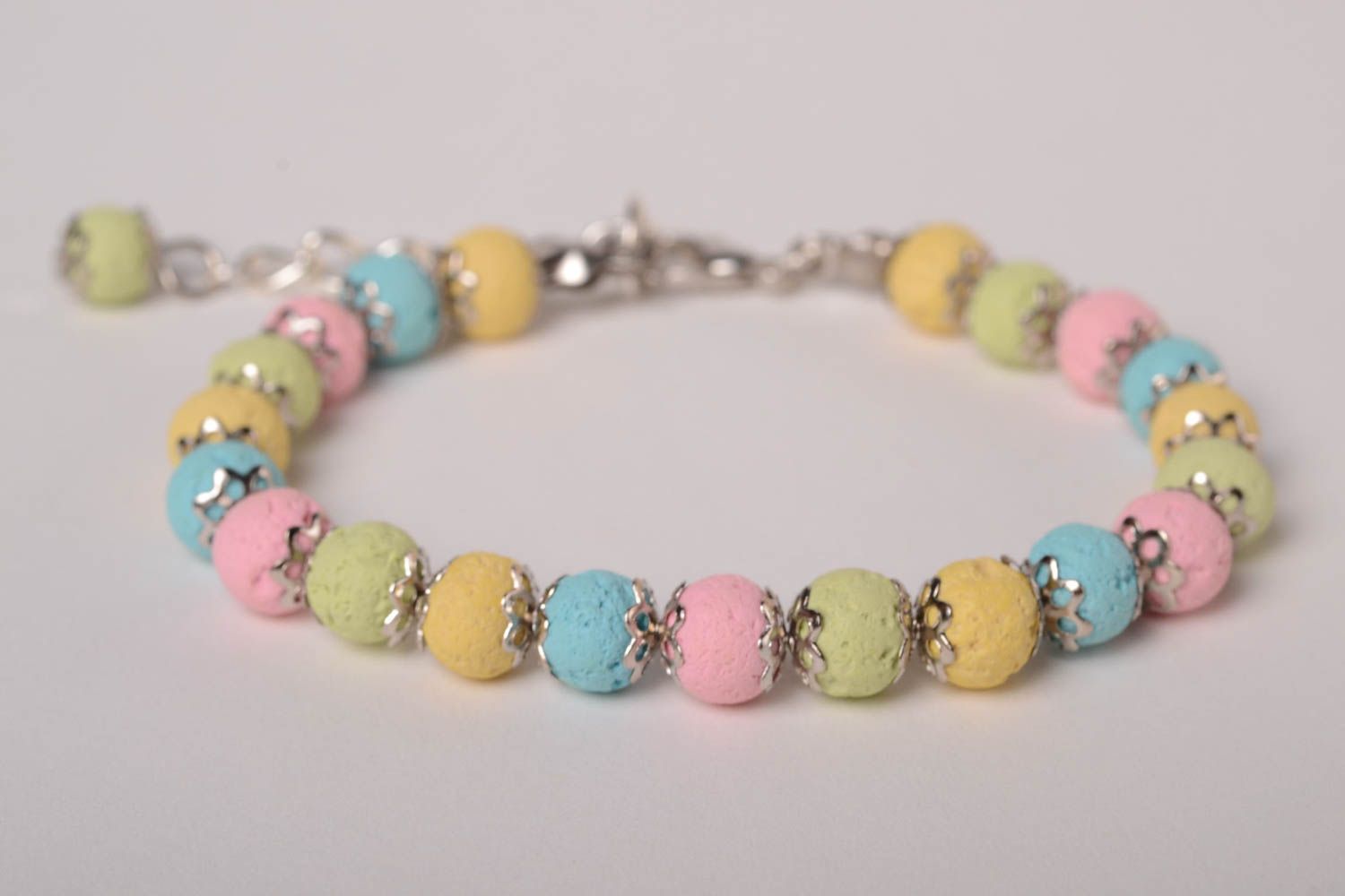 Colorful handmade bracelet bead bracelet polymer clay designer jewelry photo 1