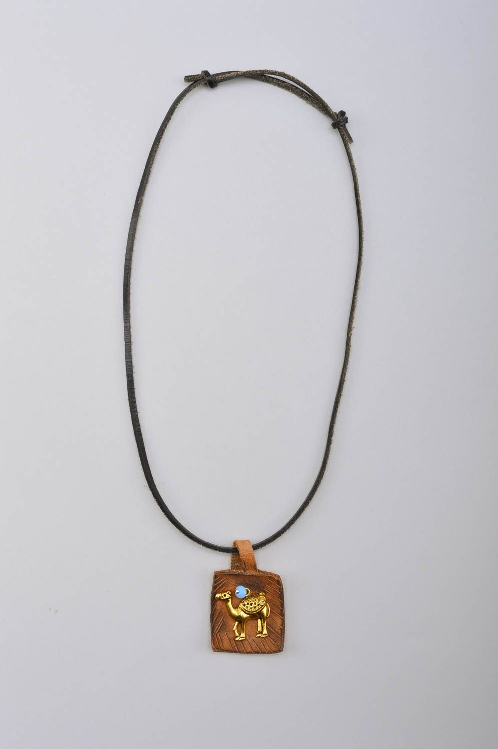 Handmade pendant designer accessory leather jewelry leather pendant unusual gift photo 2