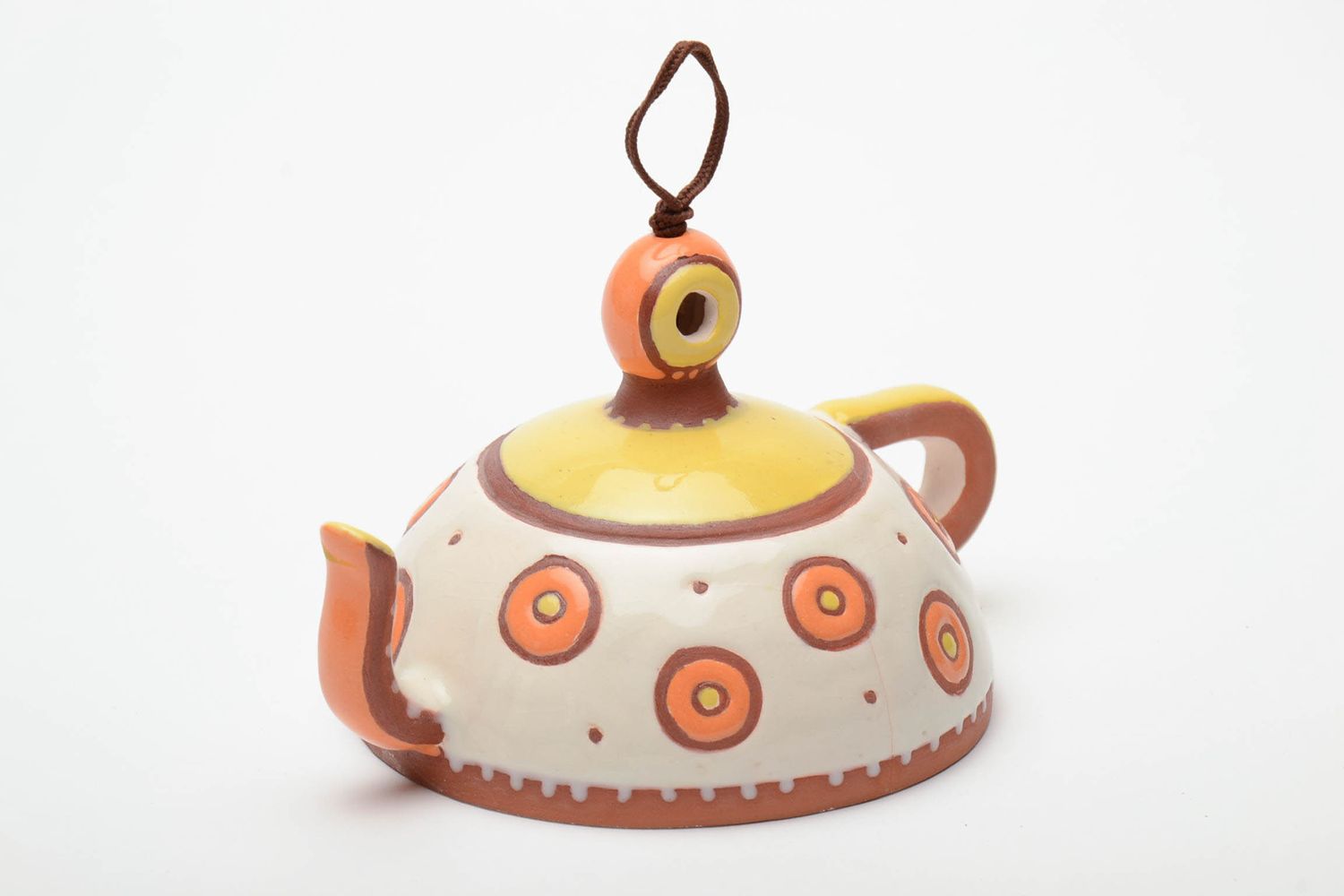 Designer ceramic bell in the shape of teapot photo 2