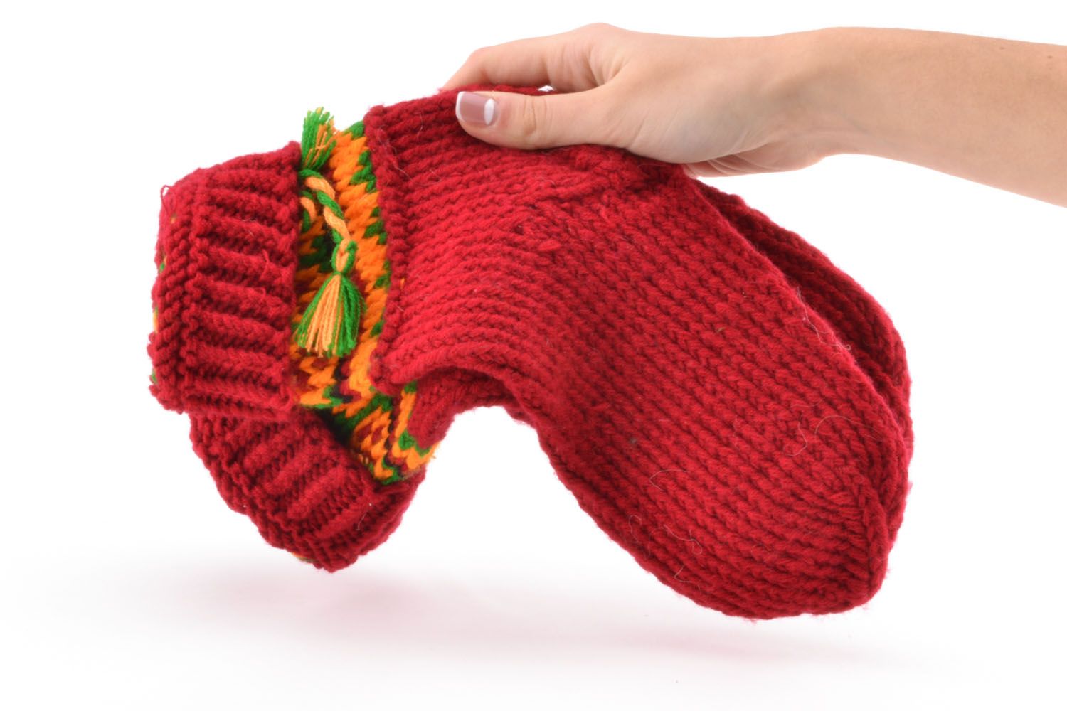 Chaussettes tricotées main en laine naturelle photo 5