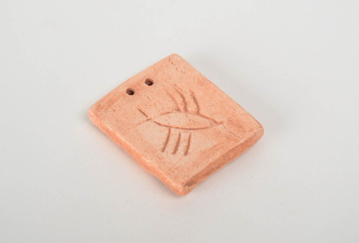 Homemade relief flat ceramic decoration for jewelry making pendant without cord photo 3
