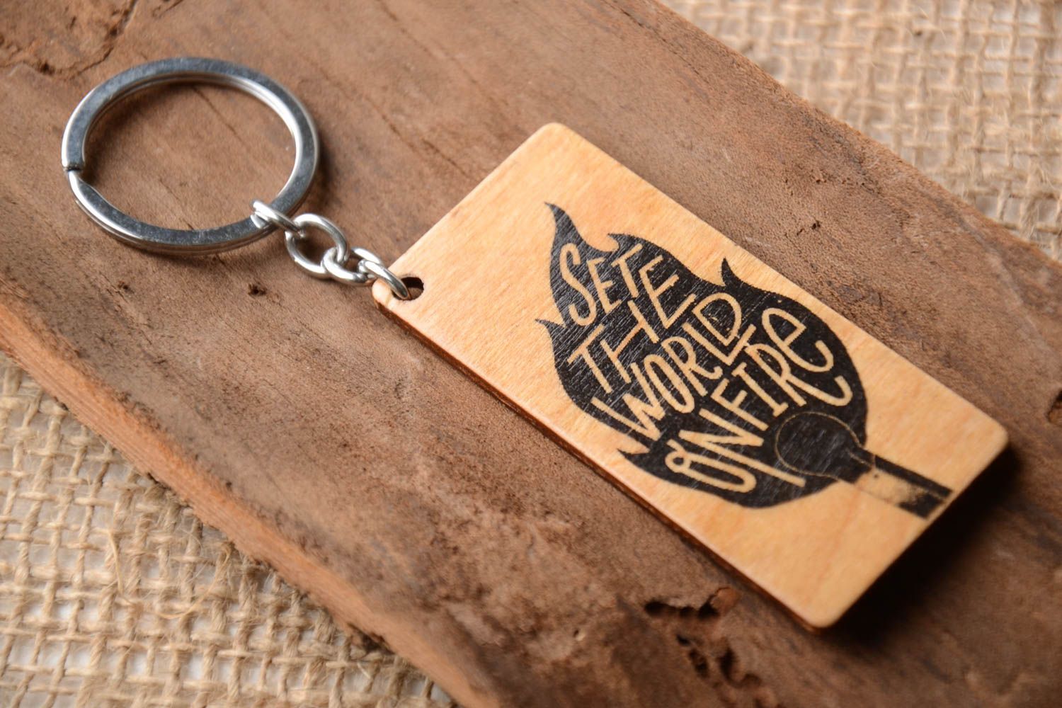 Handmade souvenir gift for him wooden keychain gift ideas designer souvenir photo 1