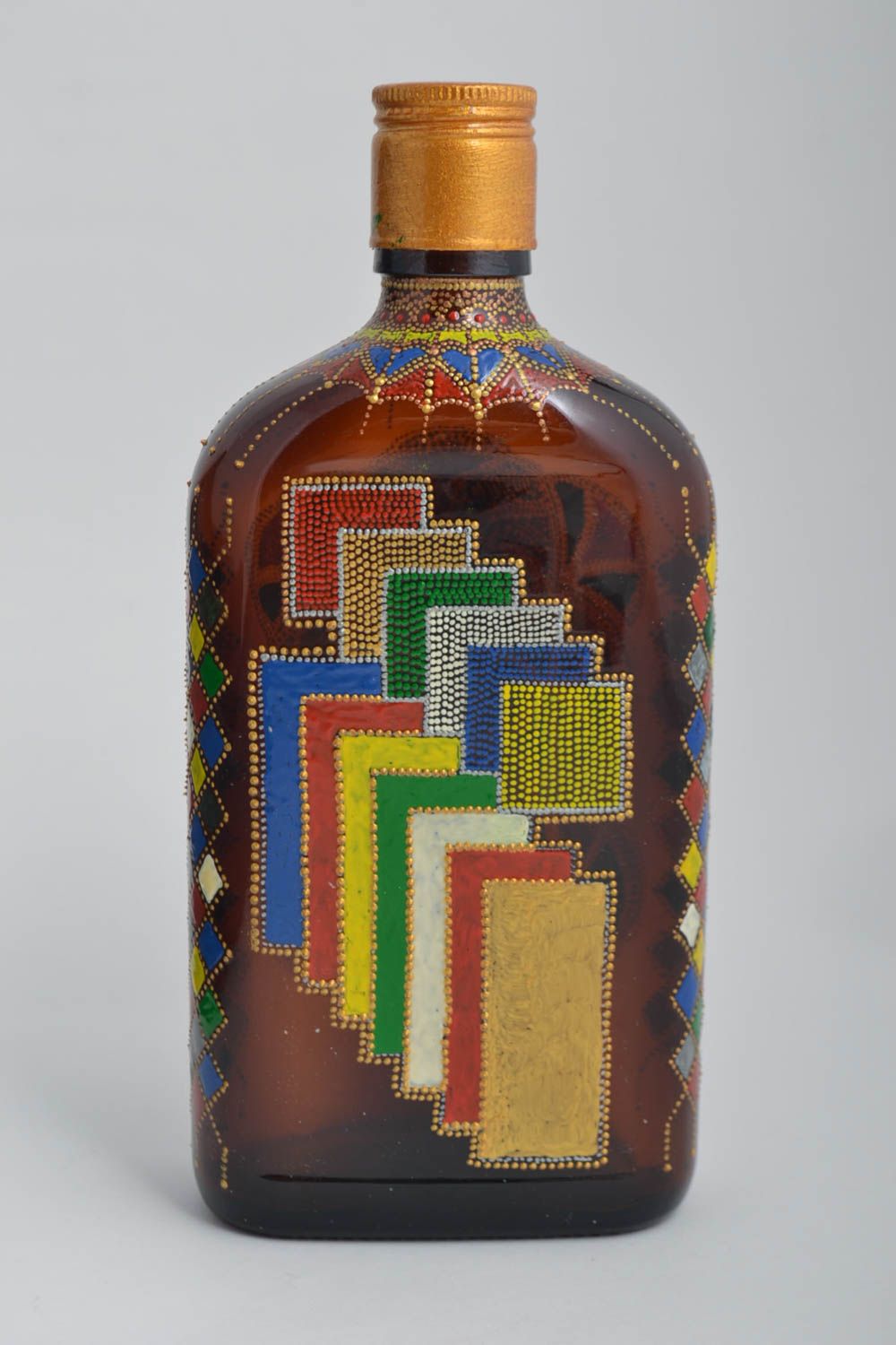 Botella de cristal para licor artesanal elemento decorativo regalo original  foto 2