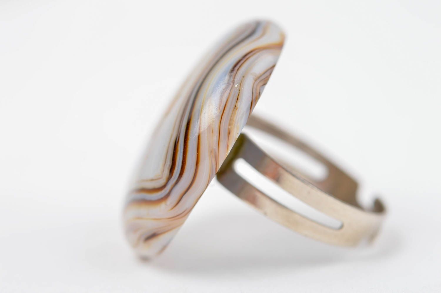 Кольцо ручной работы кольцо из стекла авторское украшение оригинальное кольцо фото 2