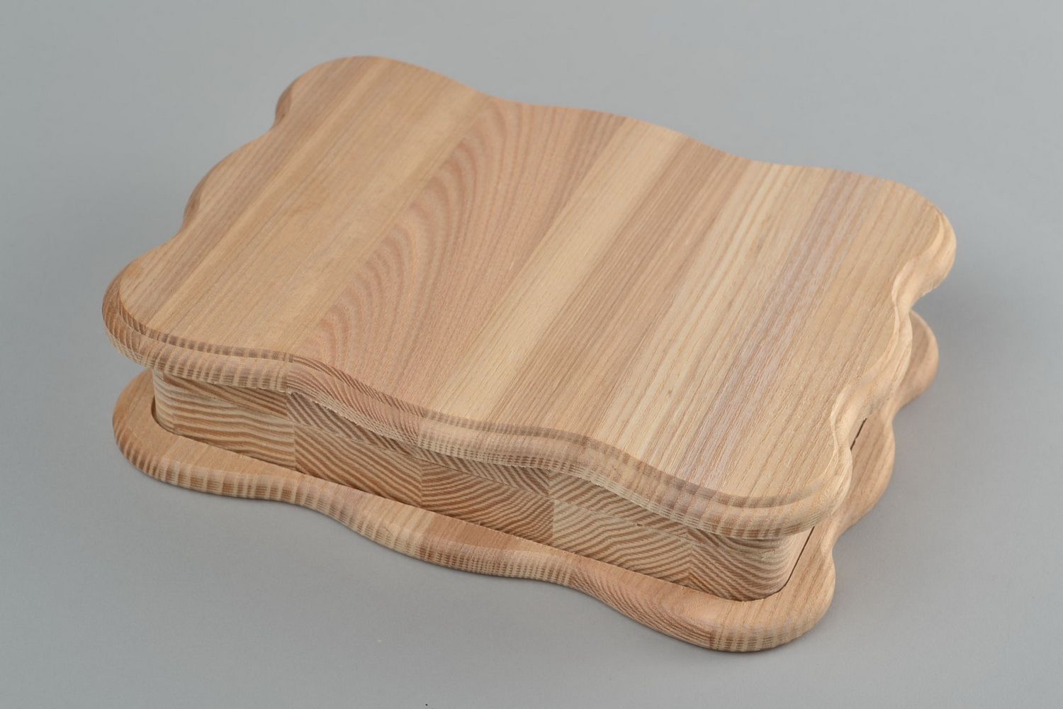 Handgemachter großer Holzschatulle Rohling für Decoupage aus Eschenholz poliert foto 3