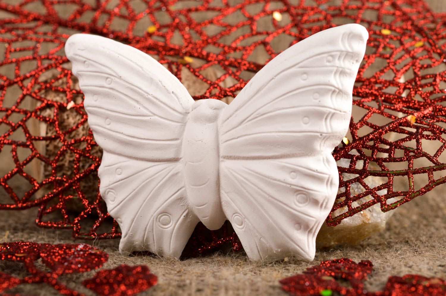 Figurine papillon faite main Figurine en plâtre à peindre Loisirs créatifs photo 1