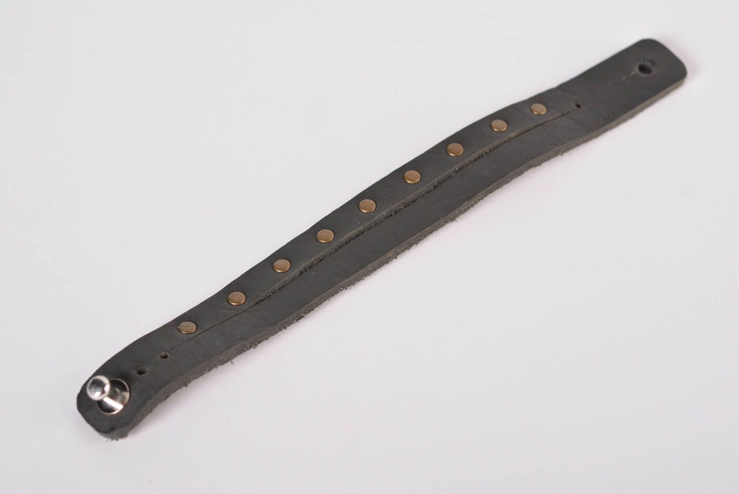 Pulsera original de cuero de color negro bisutería artesanal regalo para mujer foto 4