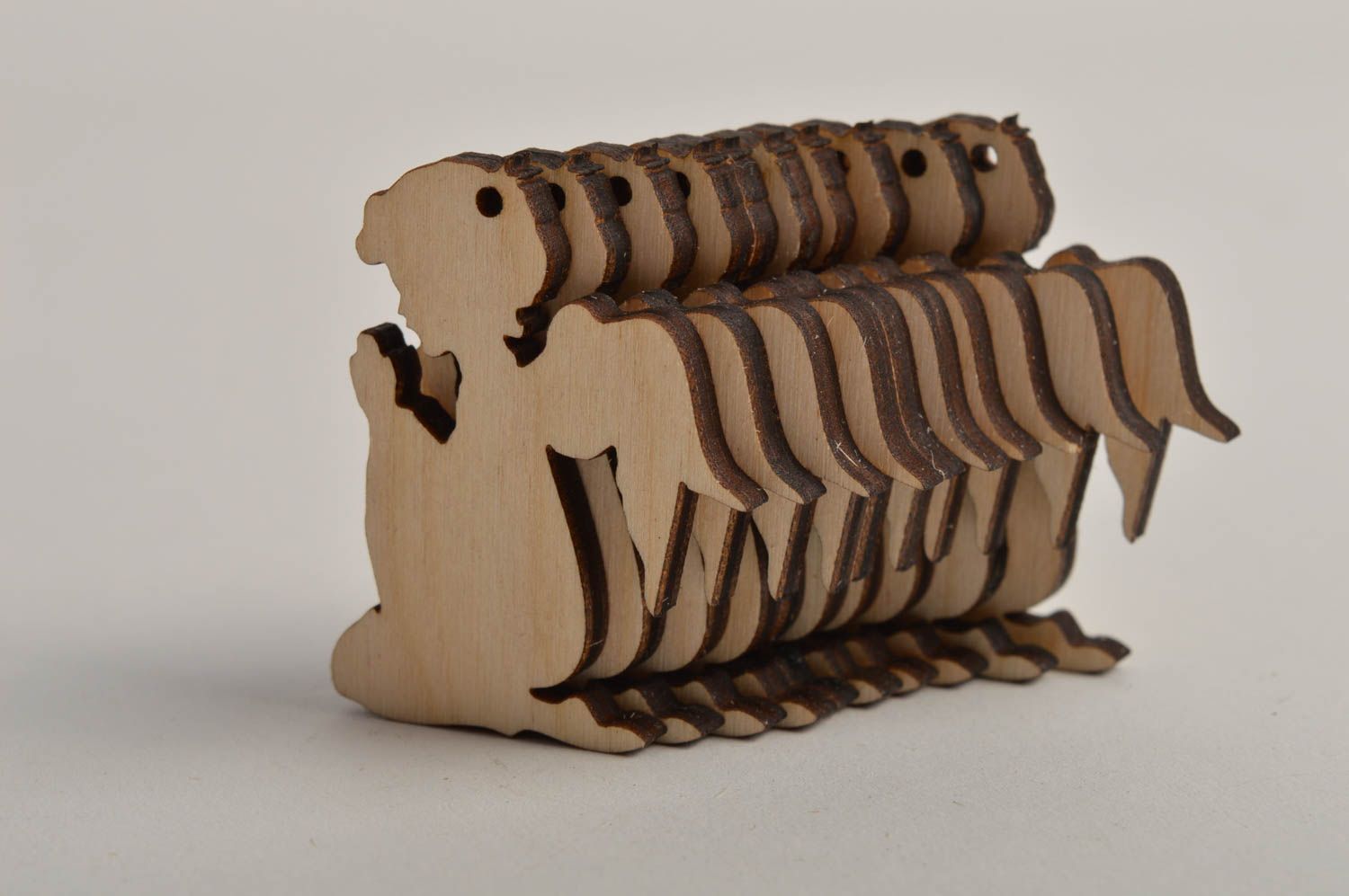 Handmade Holzartikel zum Bemalen Scrapbook Material Deko Figuren Set 10 Stück foto 5