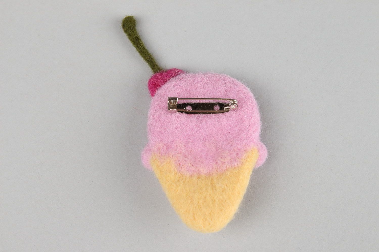 Brooch made from wool Ice cream photo 4