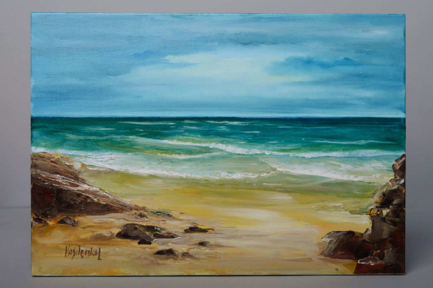 Homemade oil painting Sea Shore photo 1