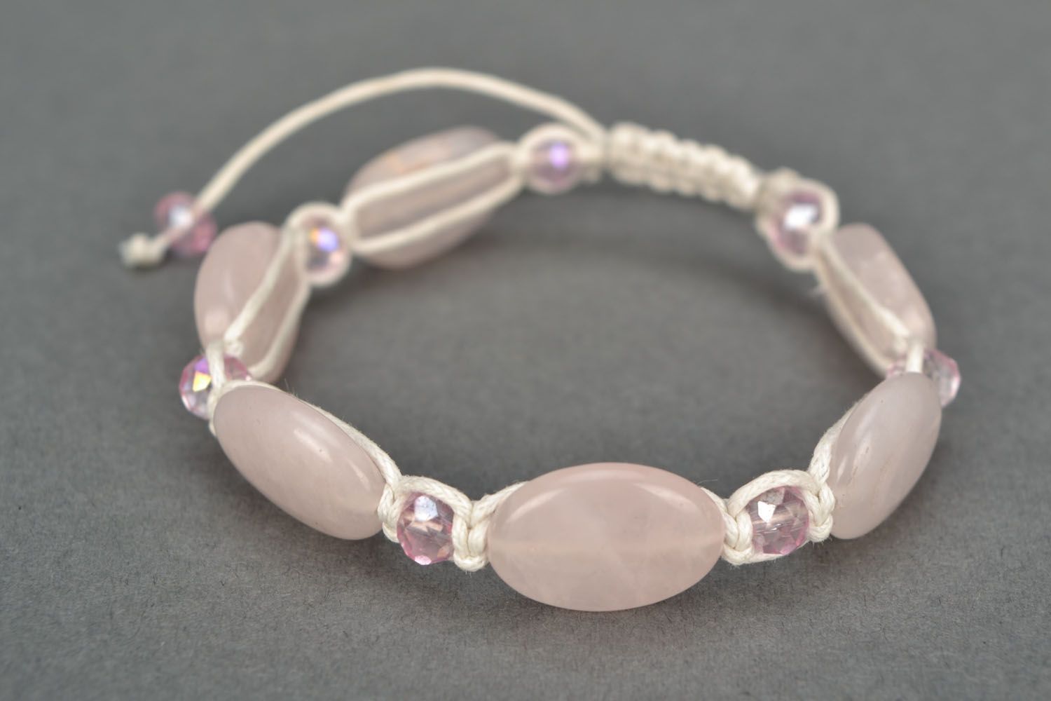 Homemade bracelet with pink quartz photo 3