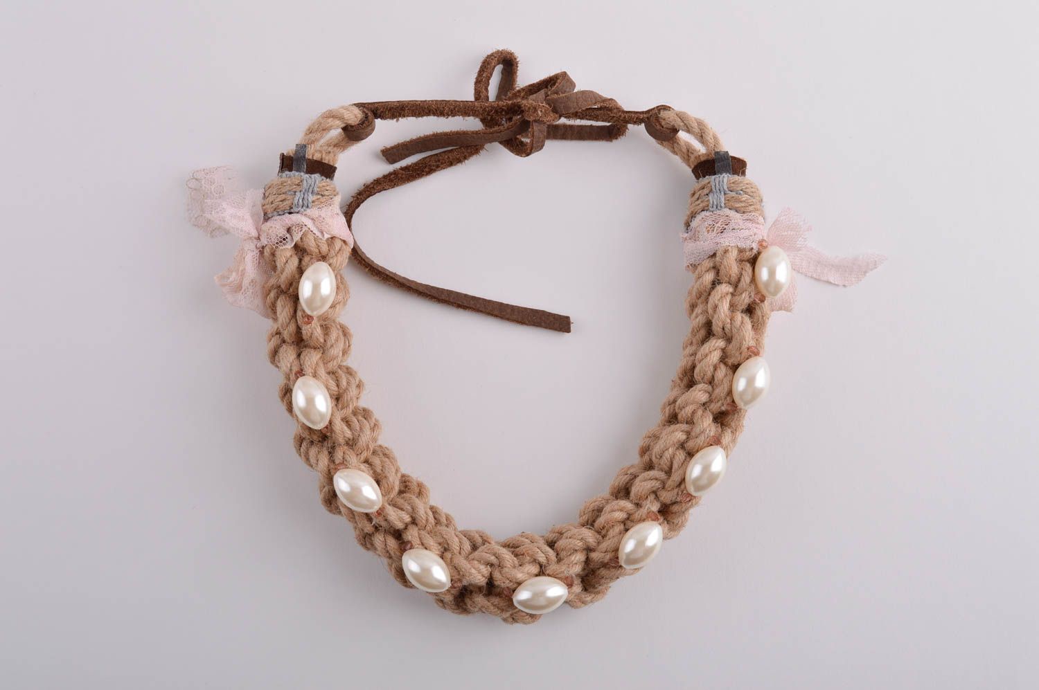 Collar para mujer hecho a mano de cuerdas de regalo original accesorio de moda foto 2