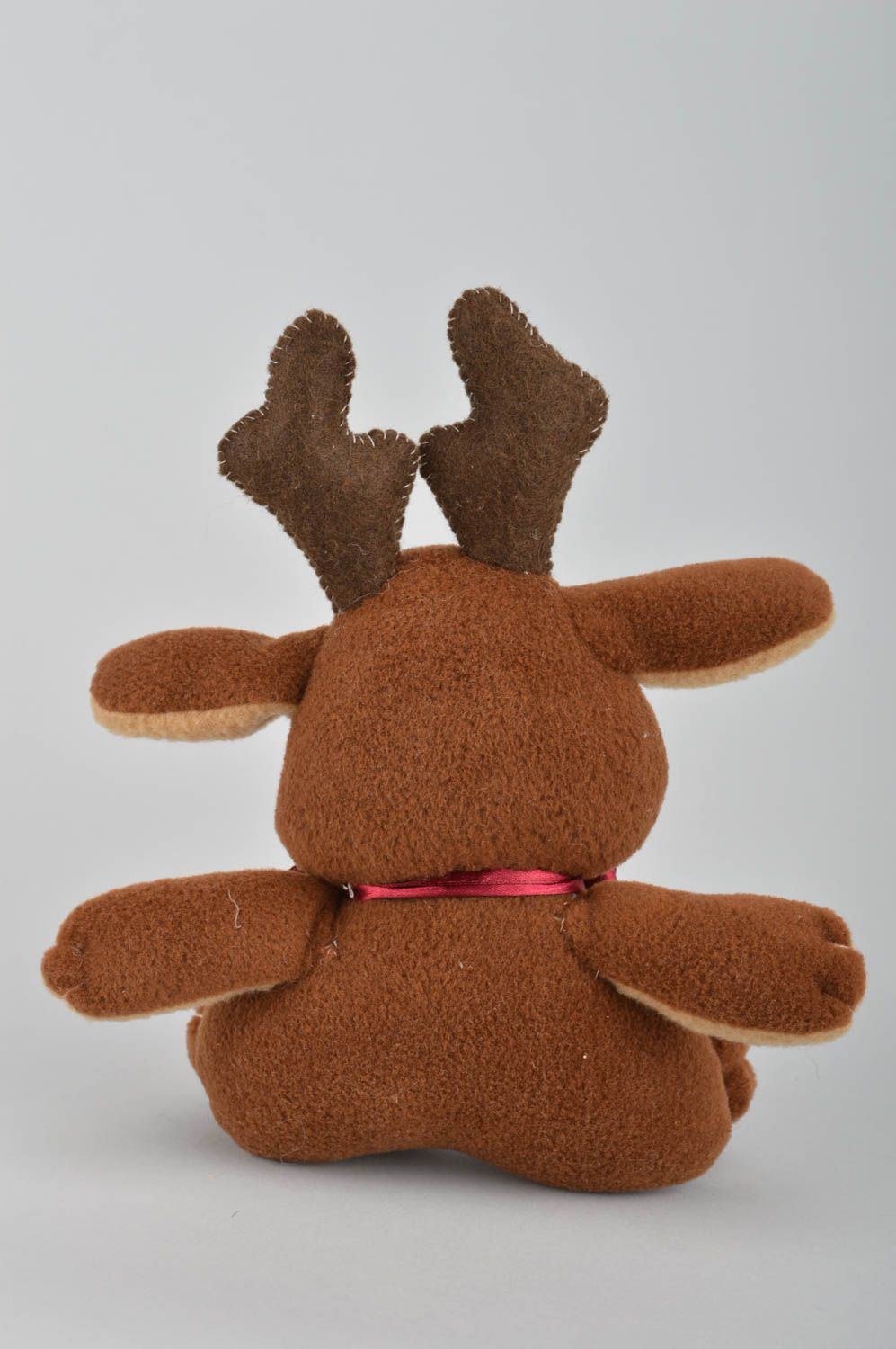 Brown handmade designer stylish unusual soft toy made of fleece for kids photo 5
