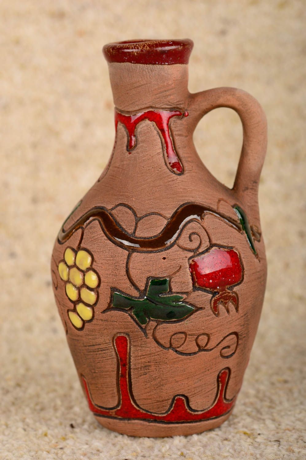 2- oz clay wine Armenian jug 5 inches, 0,25 lb photo 1