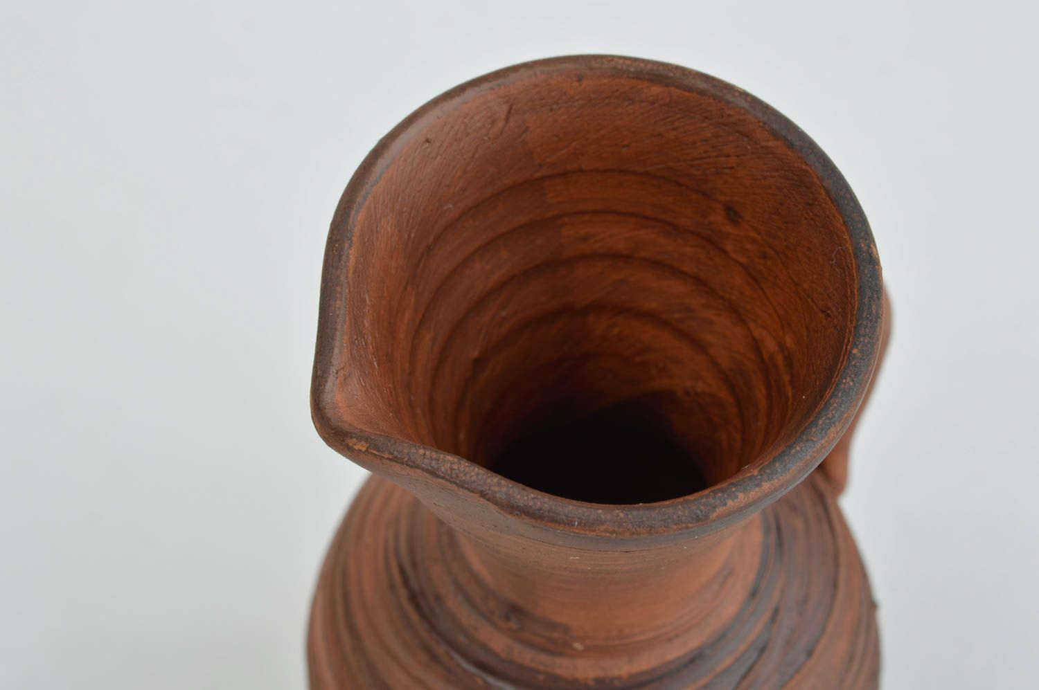 Petit Vase céramique fait main avec anse marron Décoration d'intérieur photo 6