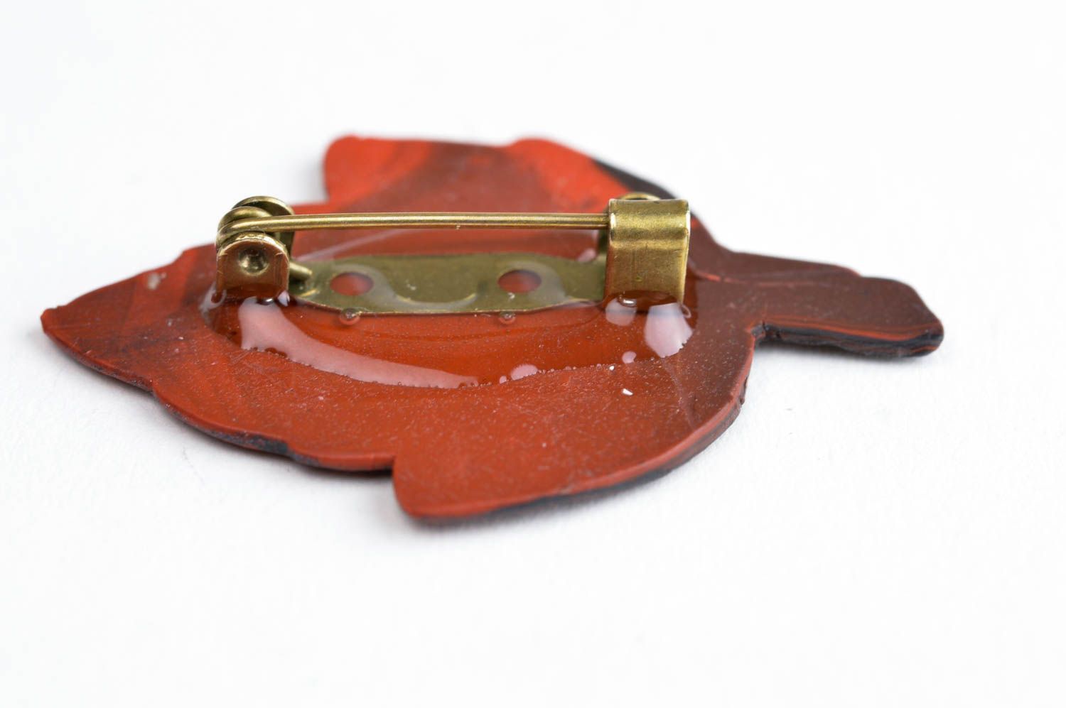 Plastic brooch leaf brooch handmade polymer clay brooch trendy accessories photo 4