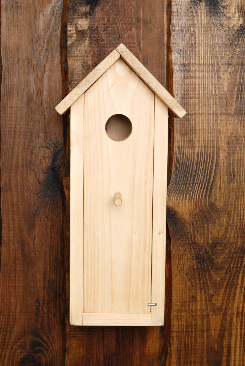 Holz Haus für Vögel mit öffnender Wand foto 3