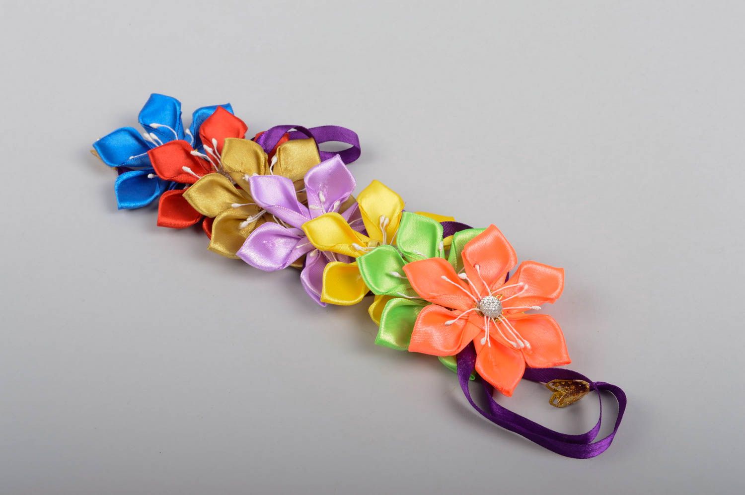Handmade hair ornament ribbon for hair flowers for hair hair accessories for her photo 4