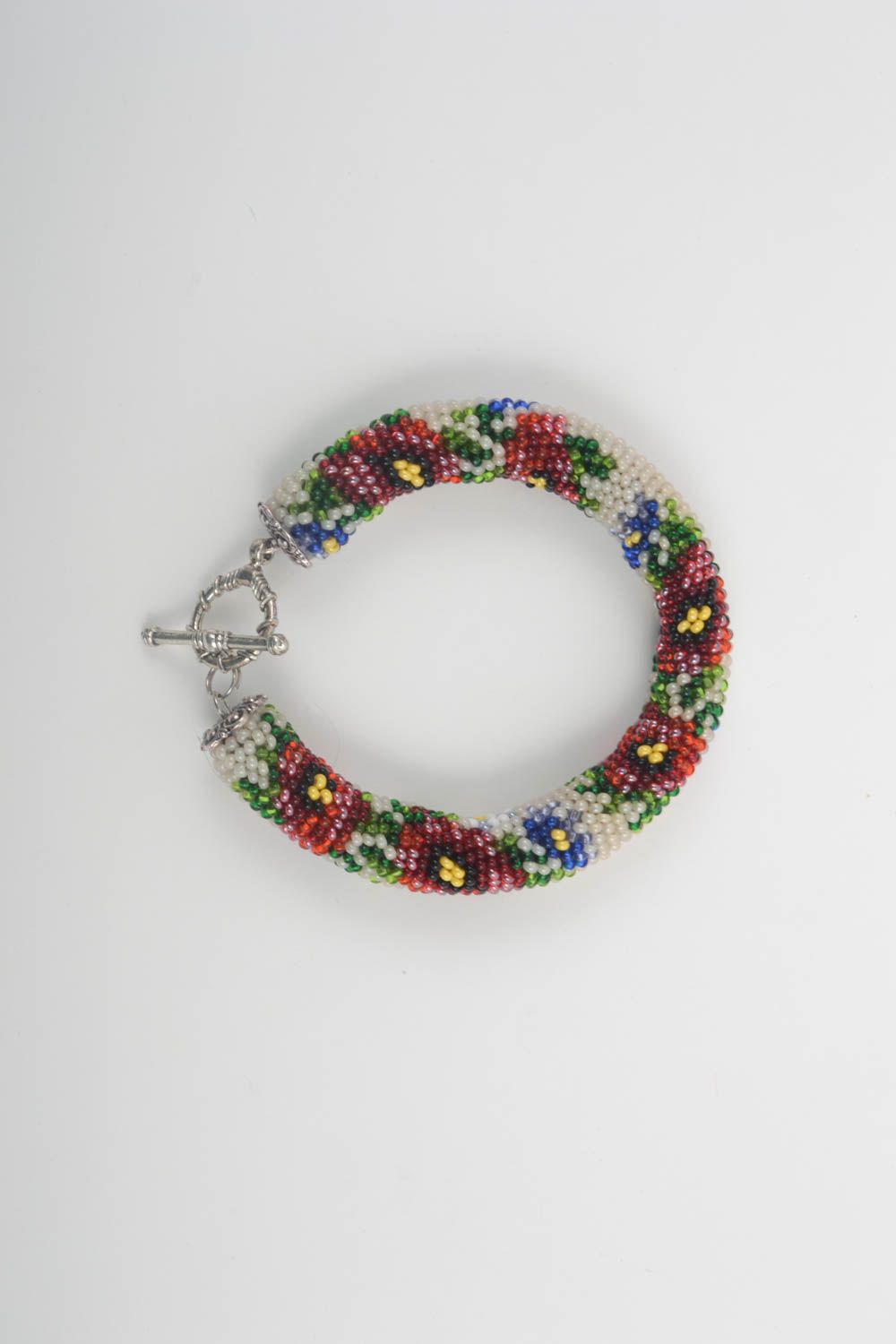 Handmade beaded wrist bracelet elegant beaded cord stylish accessory gift photo 2