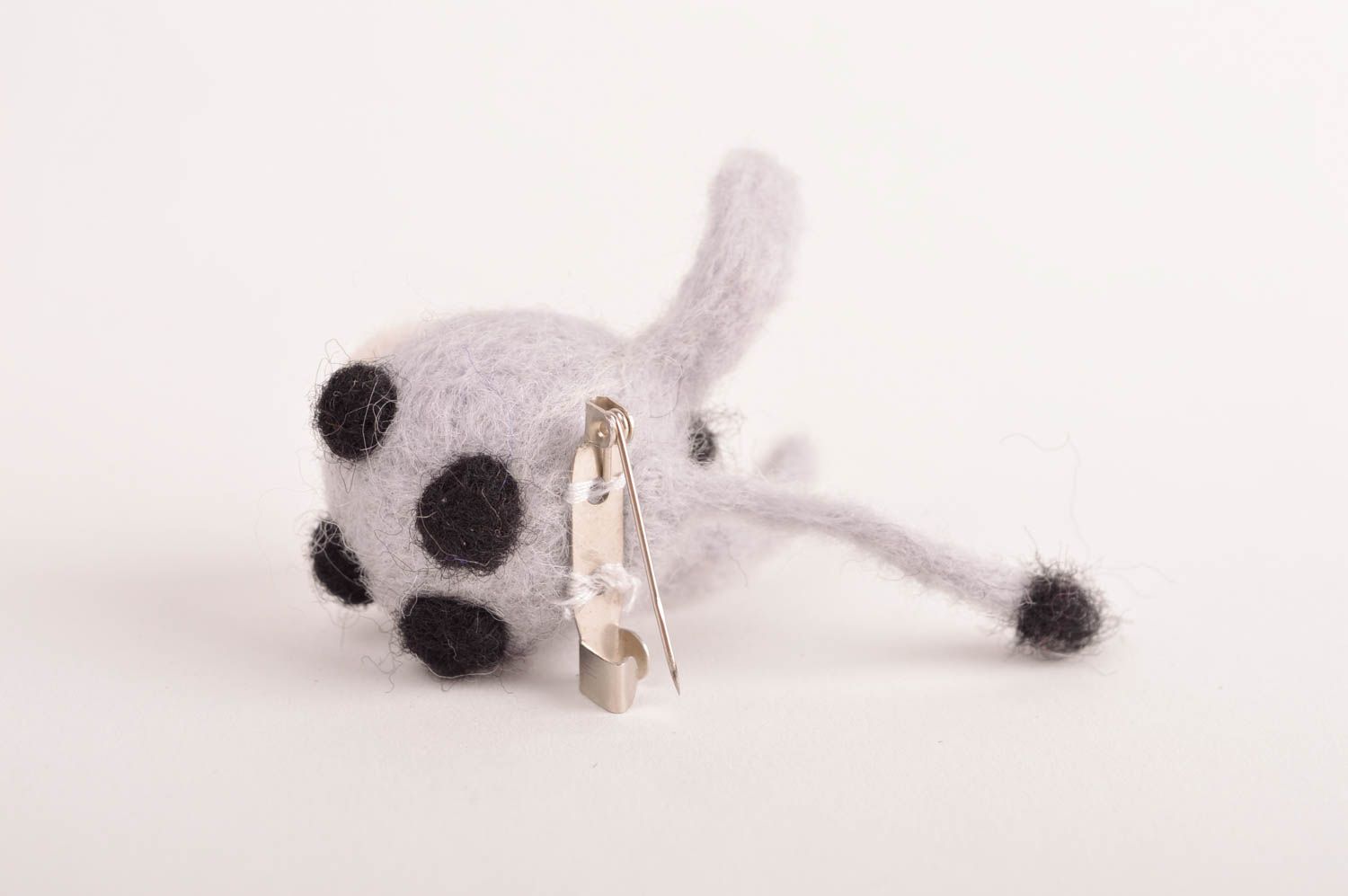 Brosche Tier handgefertigt Schmuck aus Filz Accessoire für Frauen in Grau foto 4