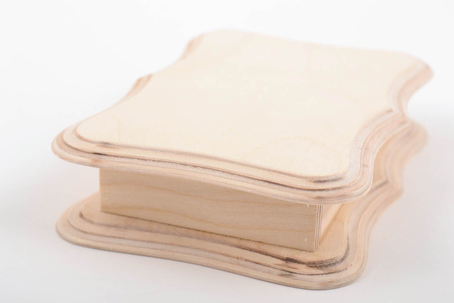 Holz Schatulle mit Deckel für Schmucke zum Bemalen aus Sperrholz Handarbeit  foto 4