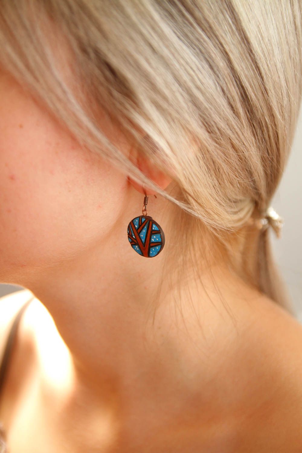 Handmade jewelry dangling earrings stylish earrings designer accessories photo 4