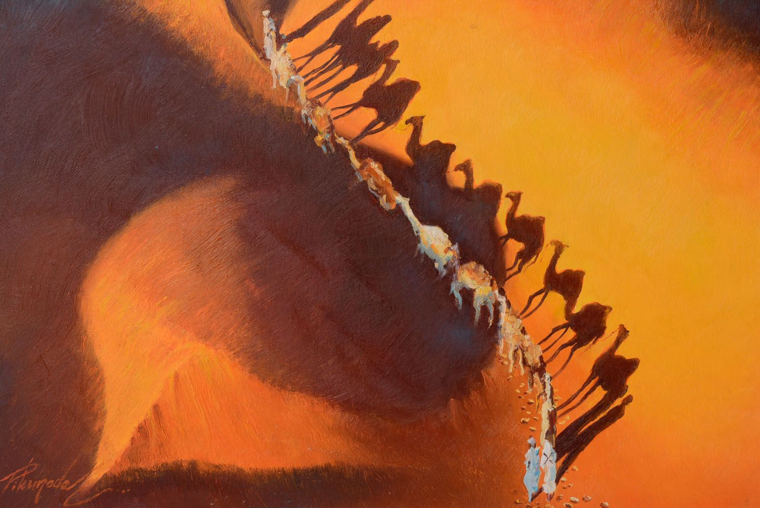 Gemälde mit Ölfarben Wüste foto 2