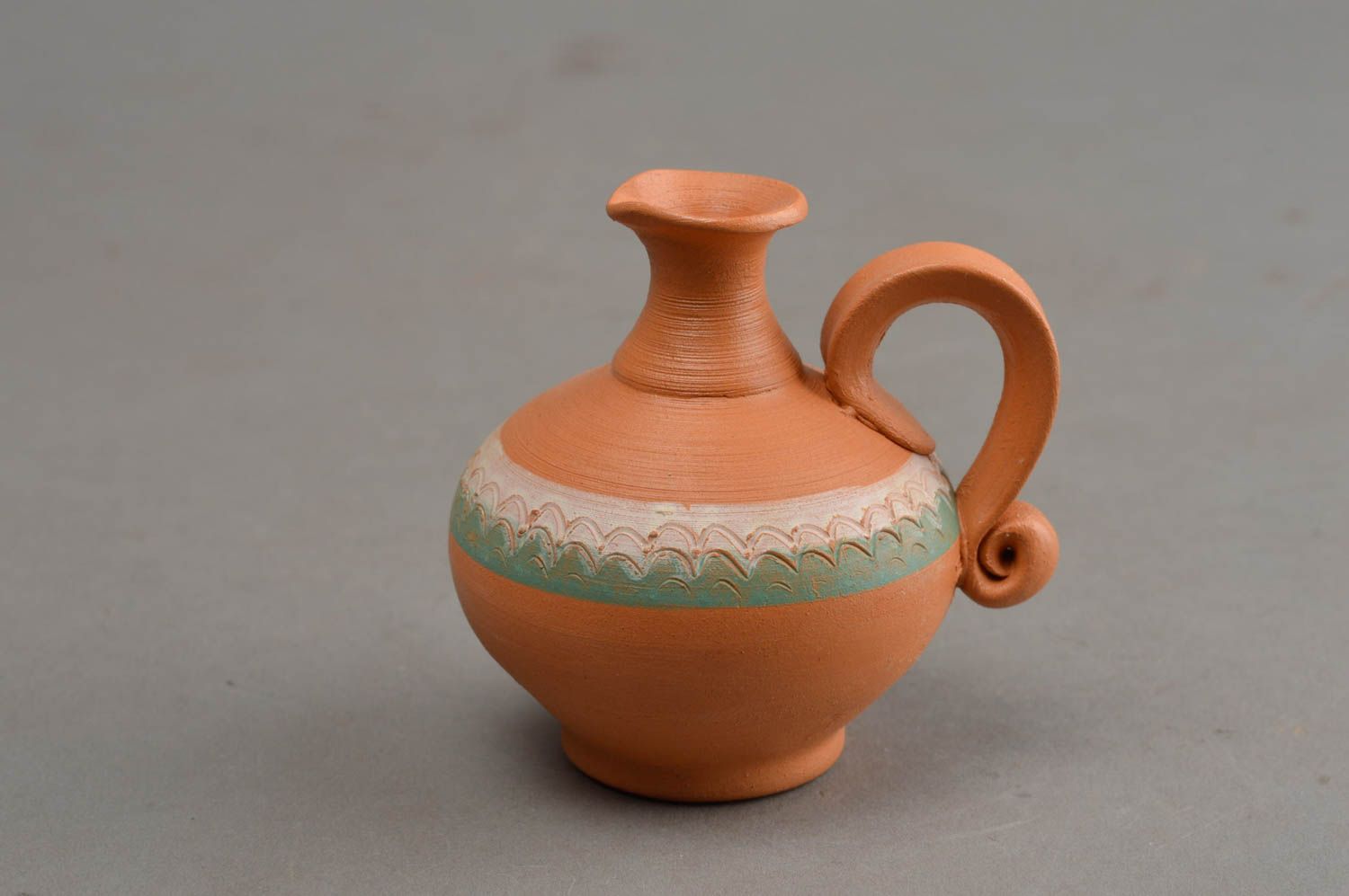 Vase miniature en céramique décoratif brun peint fait main cadeau original photo 2