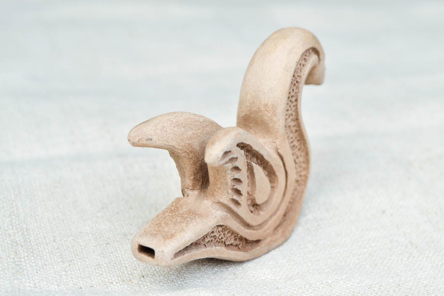 Handmade ceramic penny whistle clay figurine modern sculpture art gift ideas photo 5