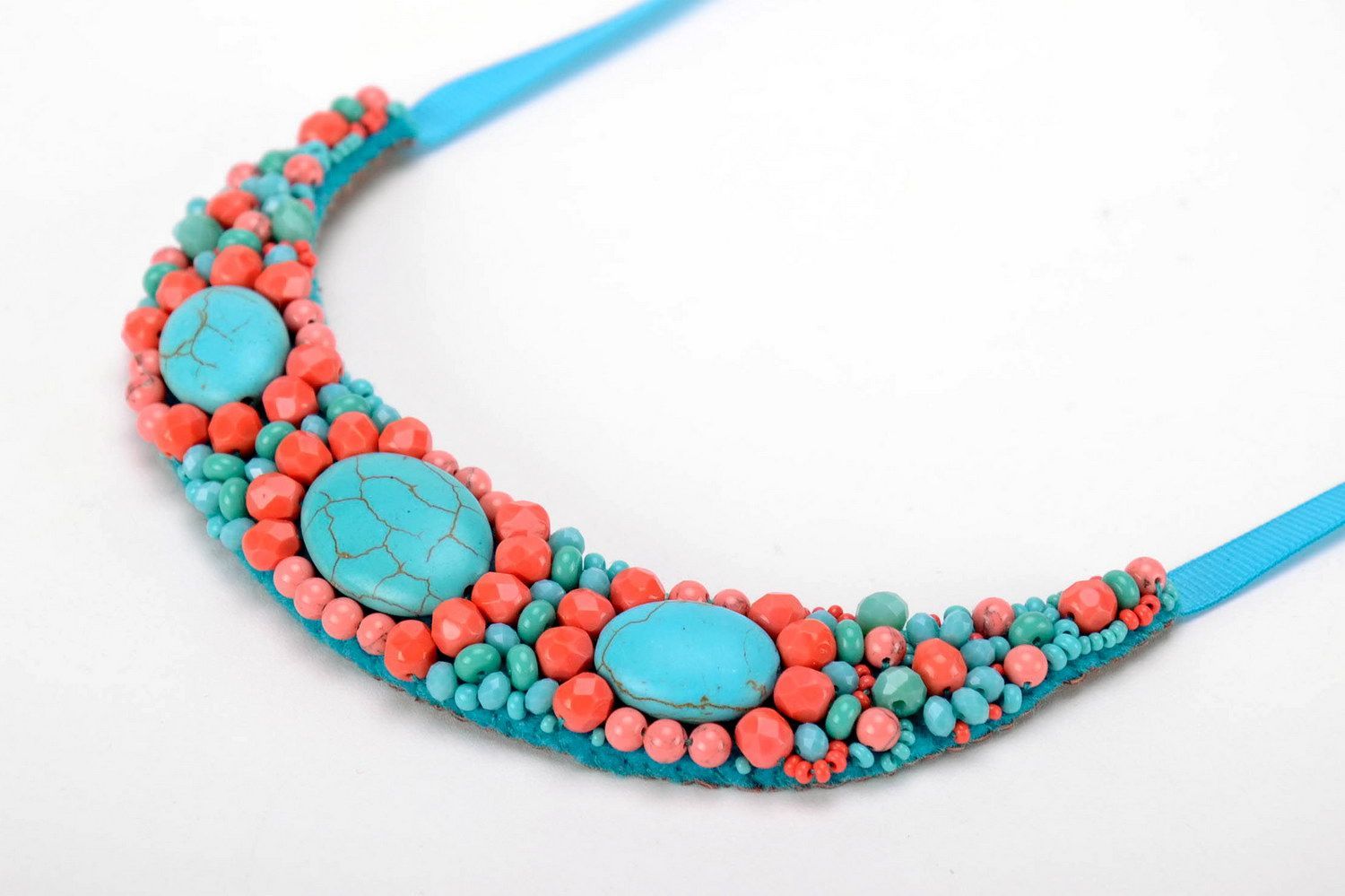 Necklace with natural turquoise photo 2