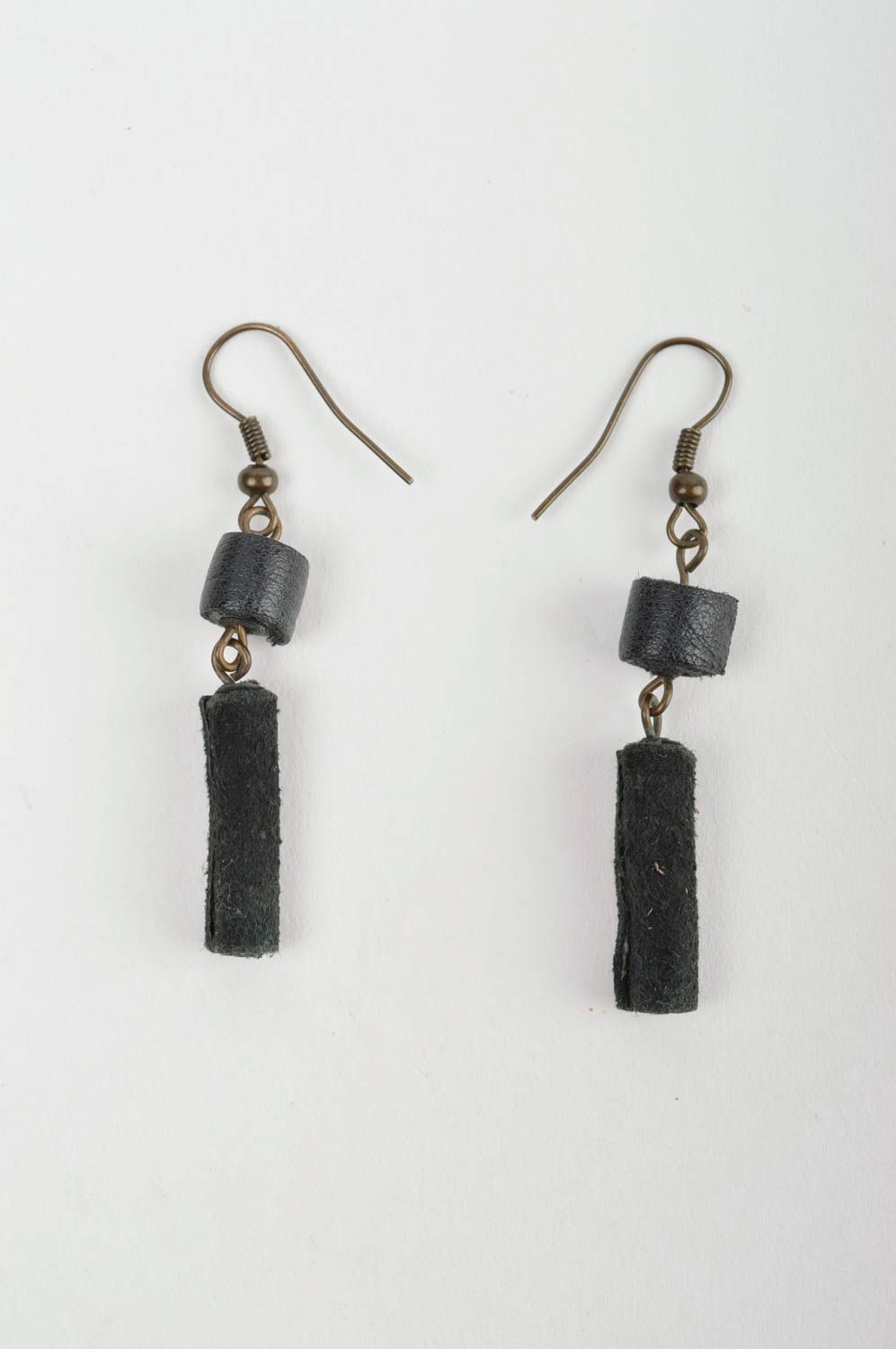 Handmade earrings with charms unusual designer earrings black jewelry photo 3