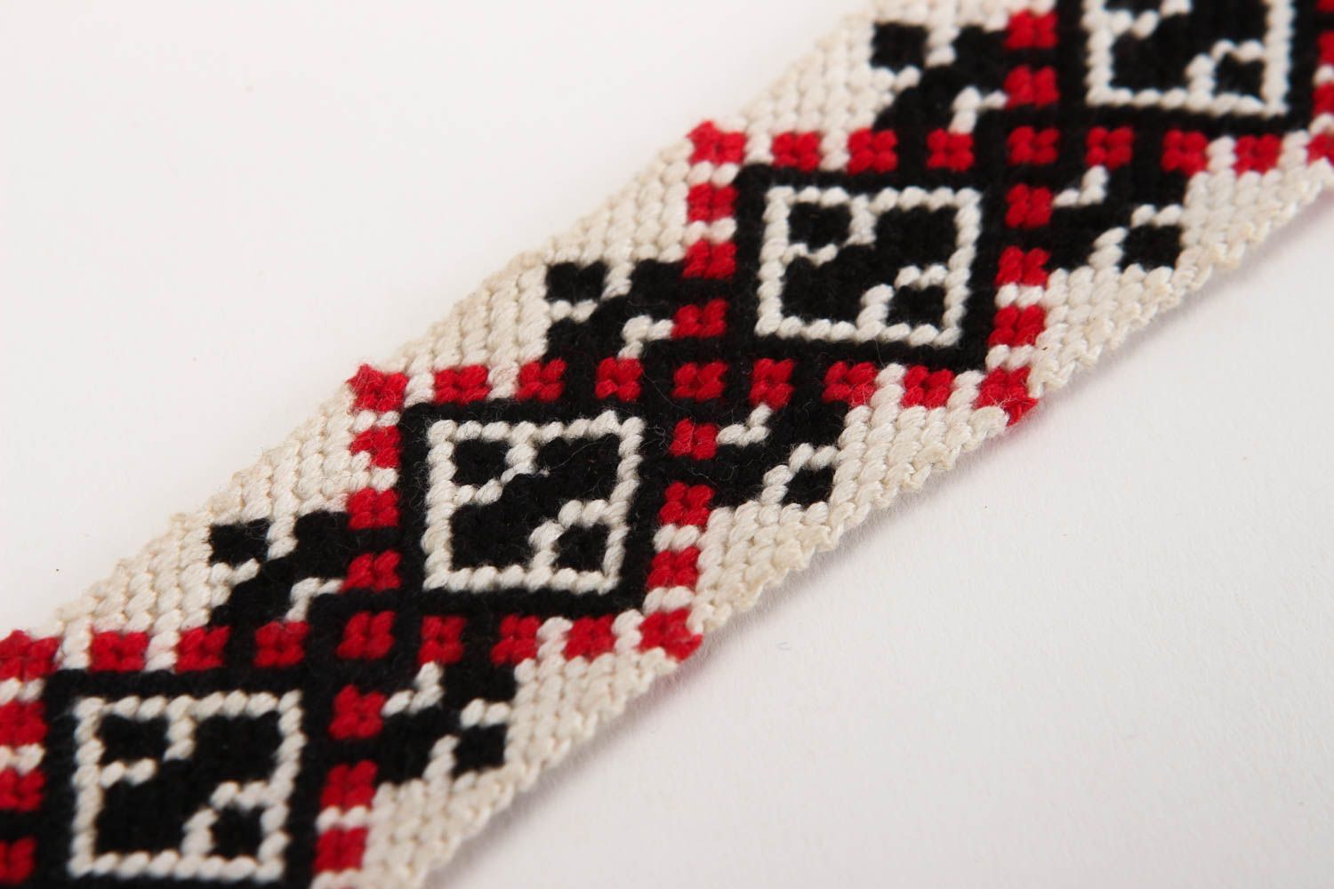 Bracelet ethnique Bijou fait main large tressé tricolore Cadeau pour femme photo 3