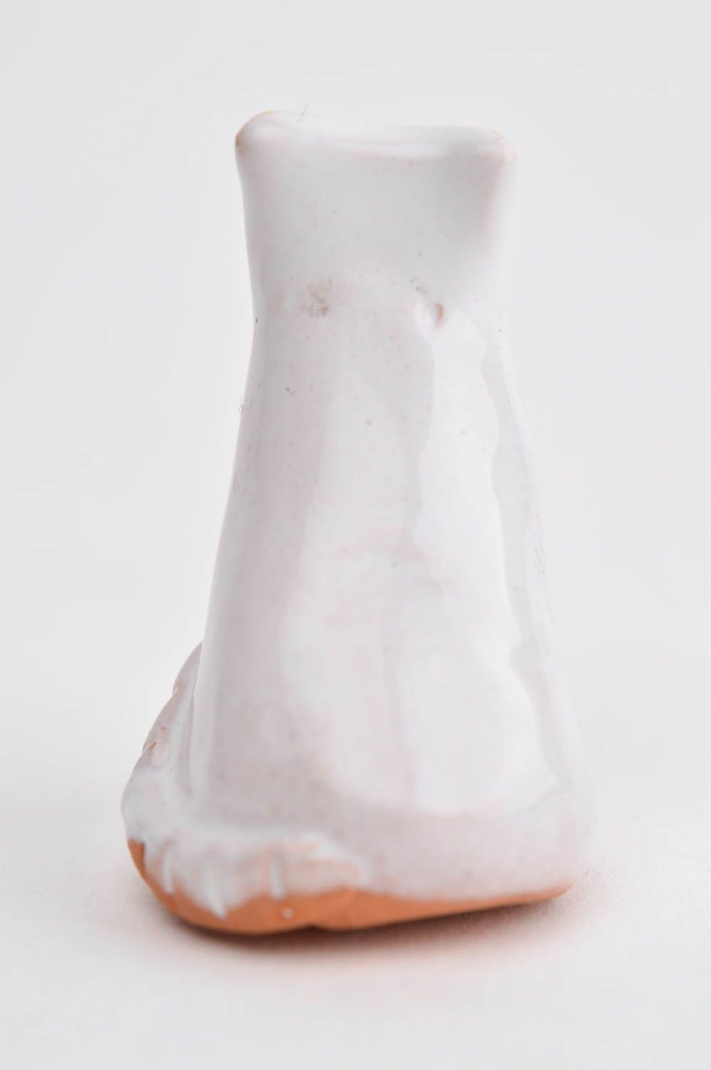 Handmade Keramik Deko Figur aus Ton Tier Statue Miniatur Figur weiße Katze schön foto 10