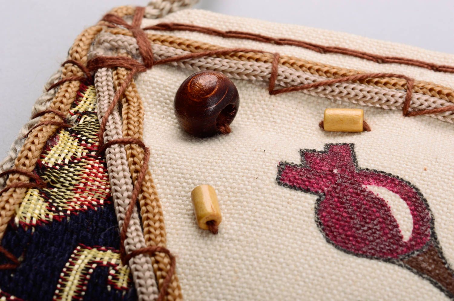 Damen Schultertasche aus Textil originell handmade Accessoire Baum mit Granaten  foto 4