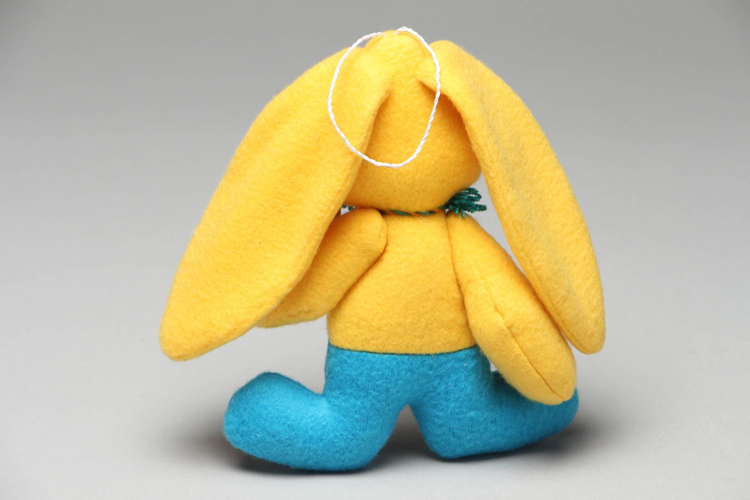 Handmade soft fabric toy pendant Bunny photo 3