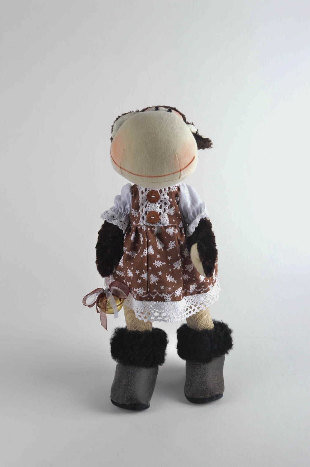 Игрушка обезьяна хэнд мэйд детская игрушка из льна мягкая игрушка тканевая фото 2