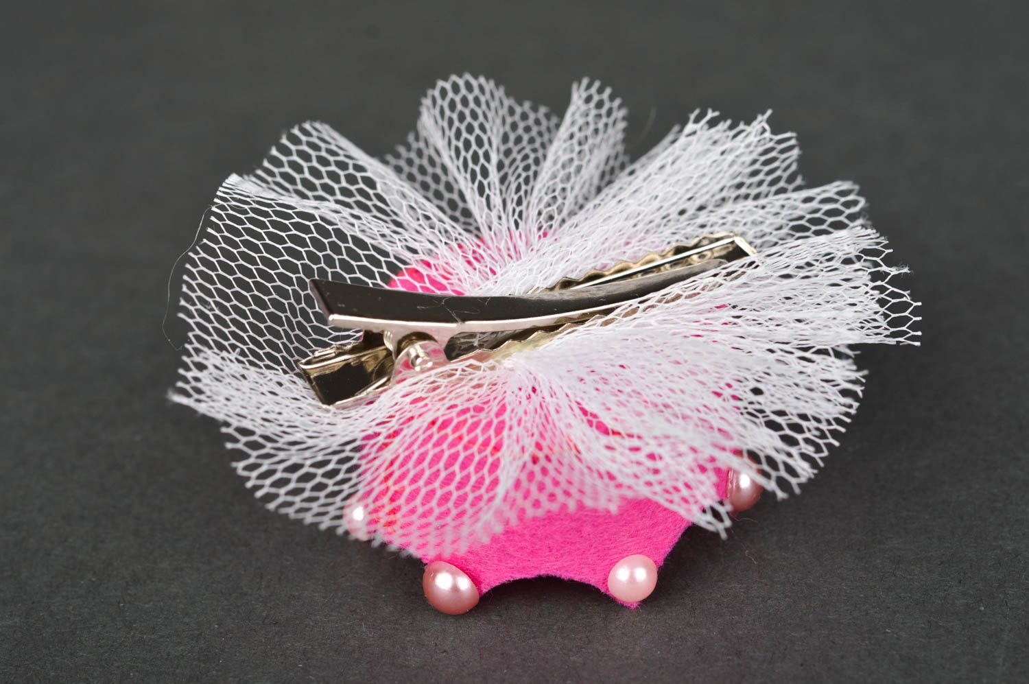 Handmade Haarspange Krone Mode Accessoire Mädchen Haarschmuck rosa ausgefallen foto 5