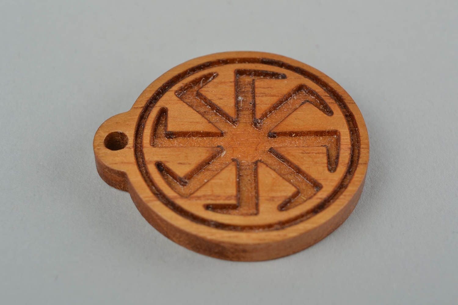 Slavonic eco clean pendant amulet made of wood Cross of Lada the Virgin  photo 4