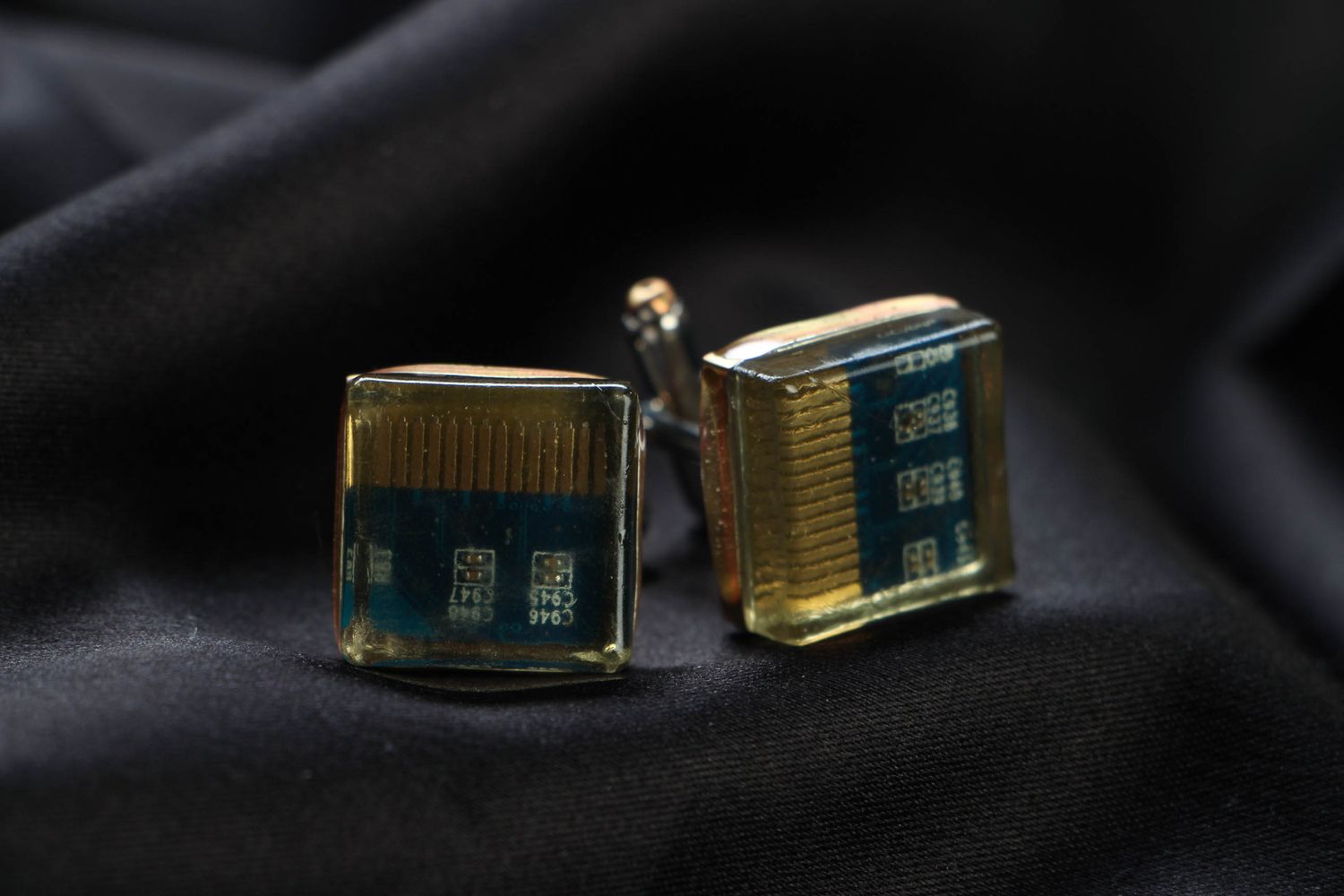 Unusual handmade cufflinks in cyberpunk style photo 1