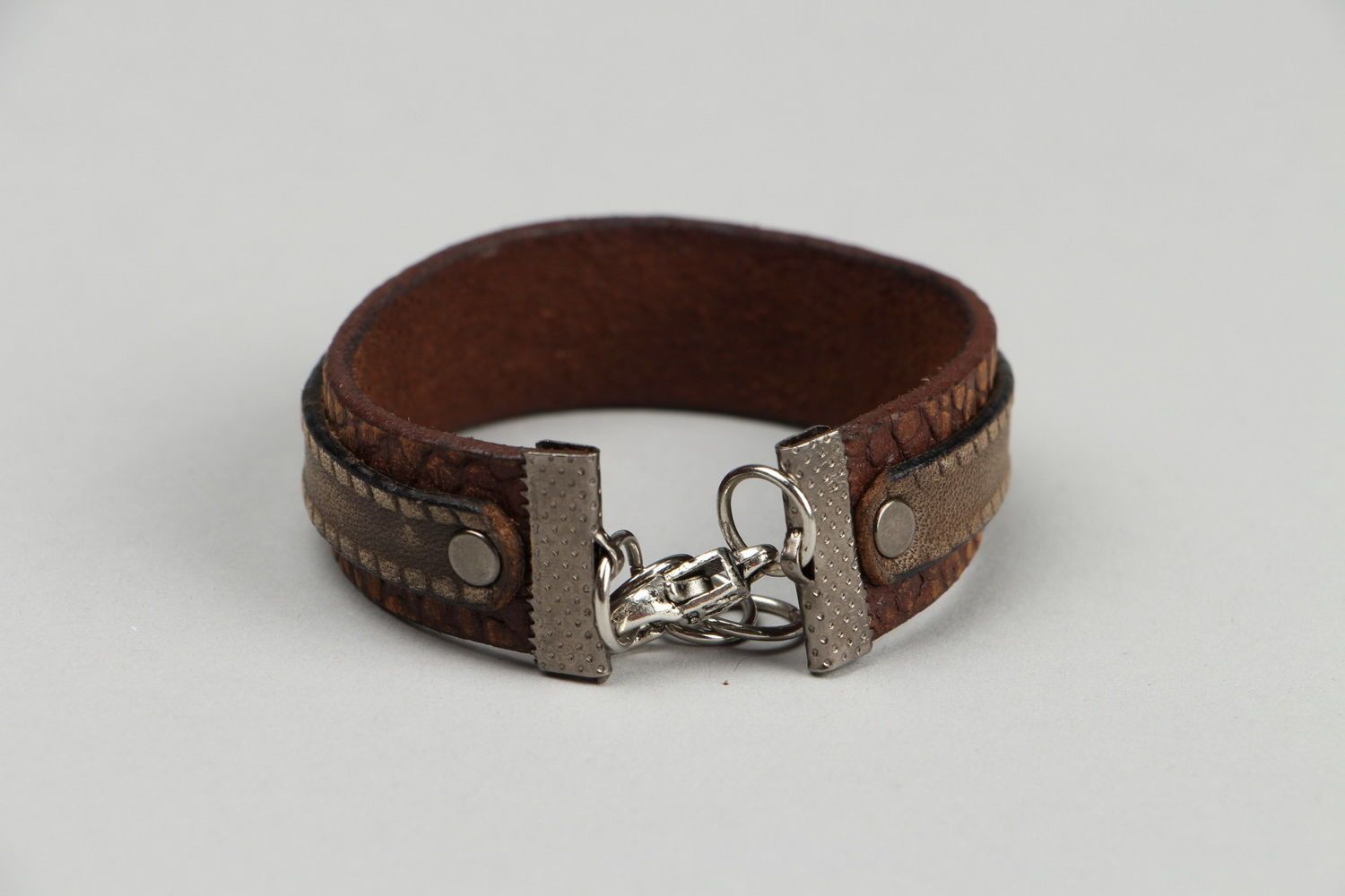 Leather Bracelet with embossing photo 3