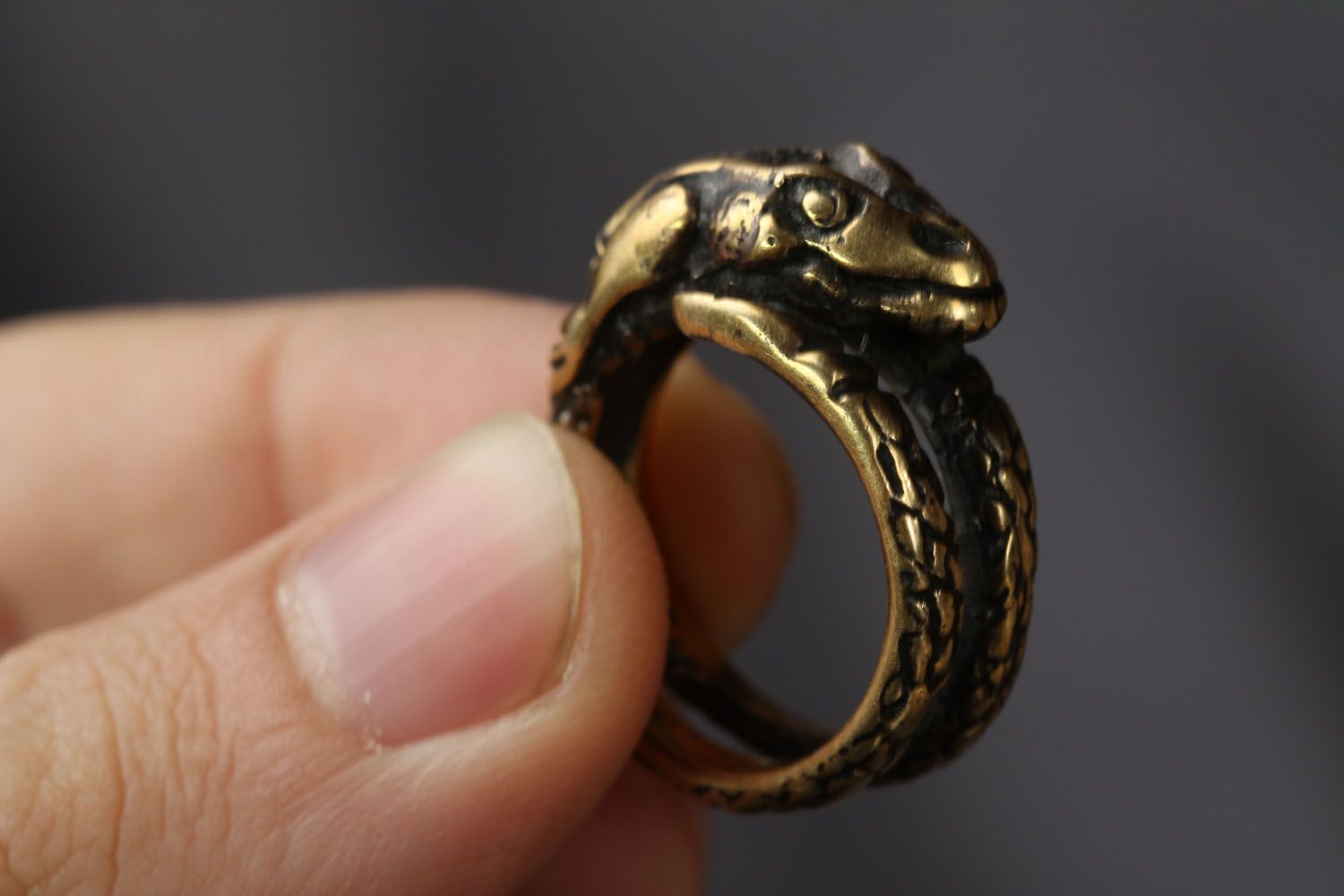 Бронзовое кольцо Минога фото 3