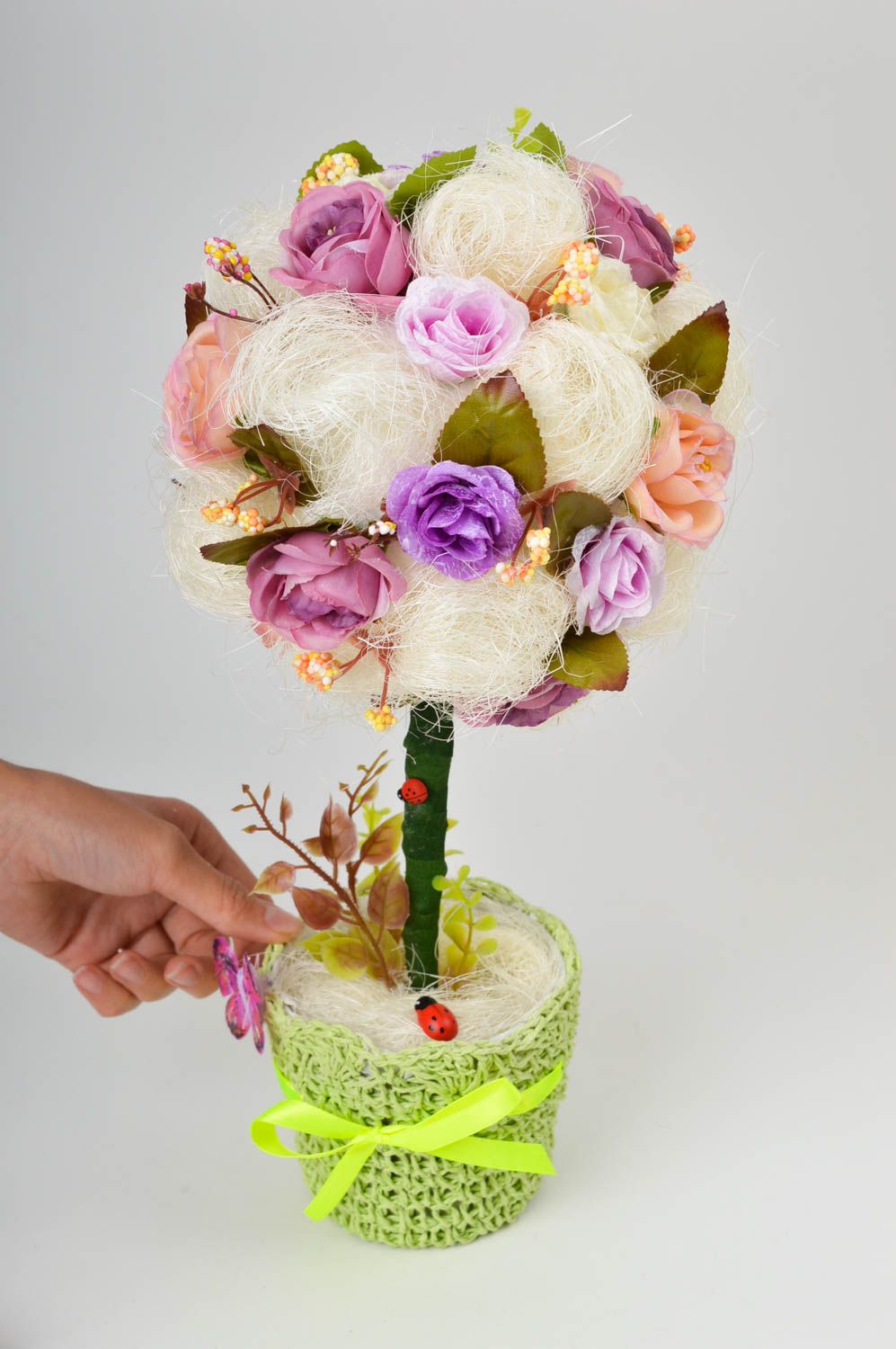 Planta decorativa artificial flores inusuales artículo artesanal regalo original foto 2