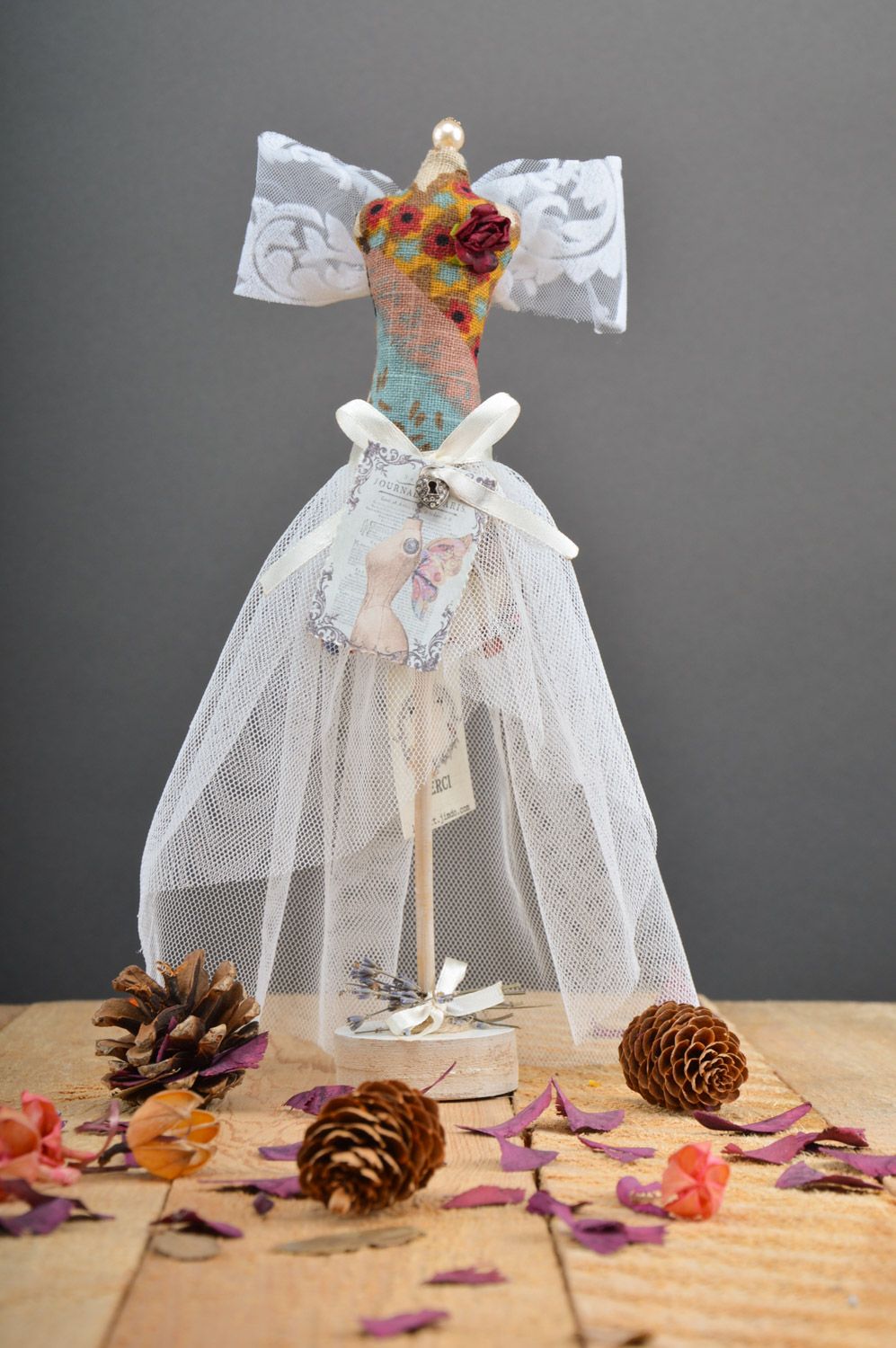 Handgemachte Puppe Ständer für Schmuck Nadel Kissen Braut für Haus Dekor foto 5