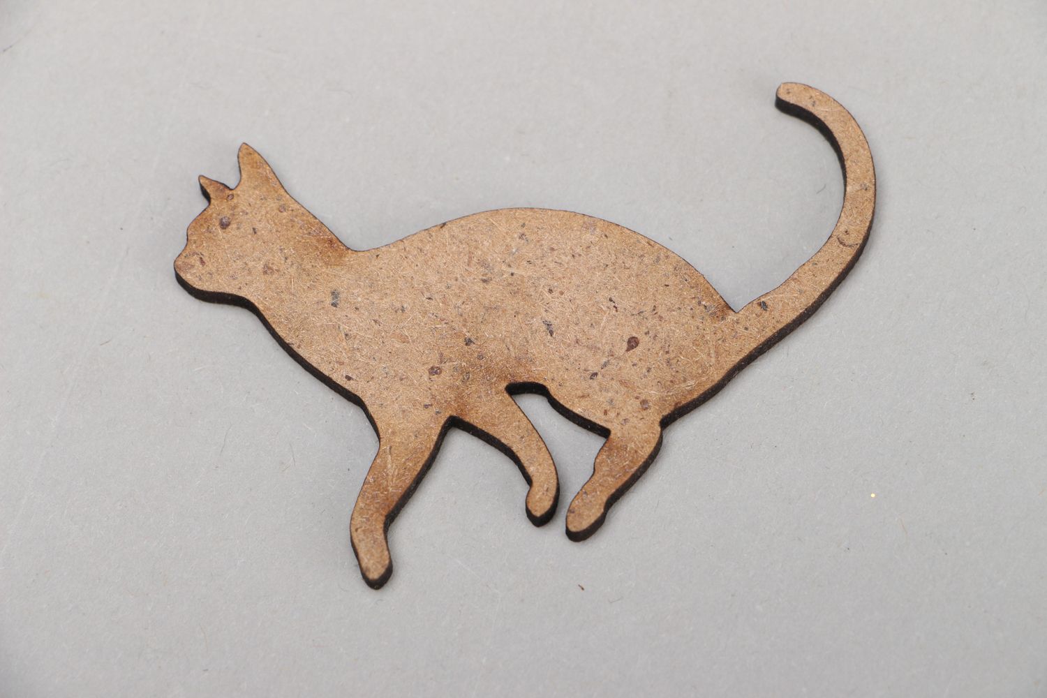 Semilavorato fatto a mano a forma di gatto materiale da dipingere in compensato foto 1