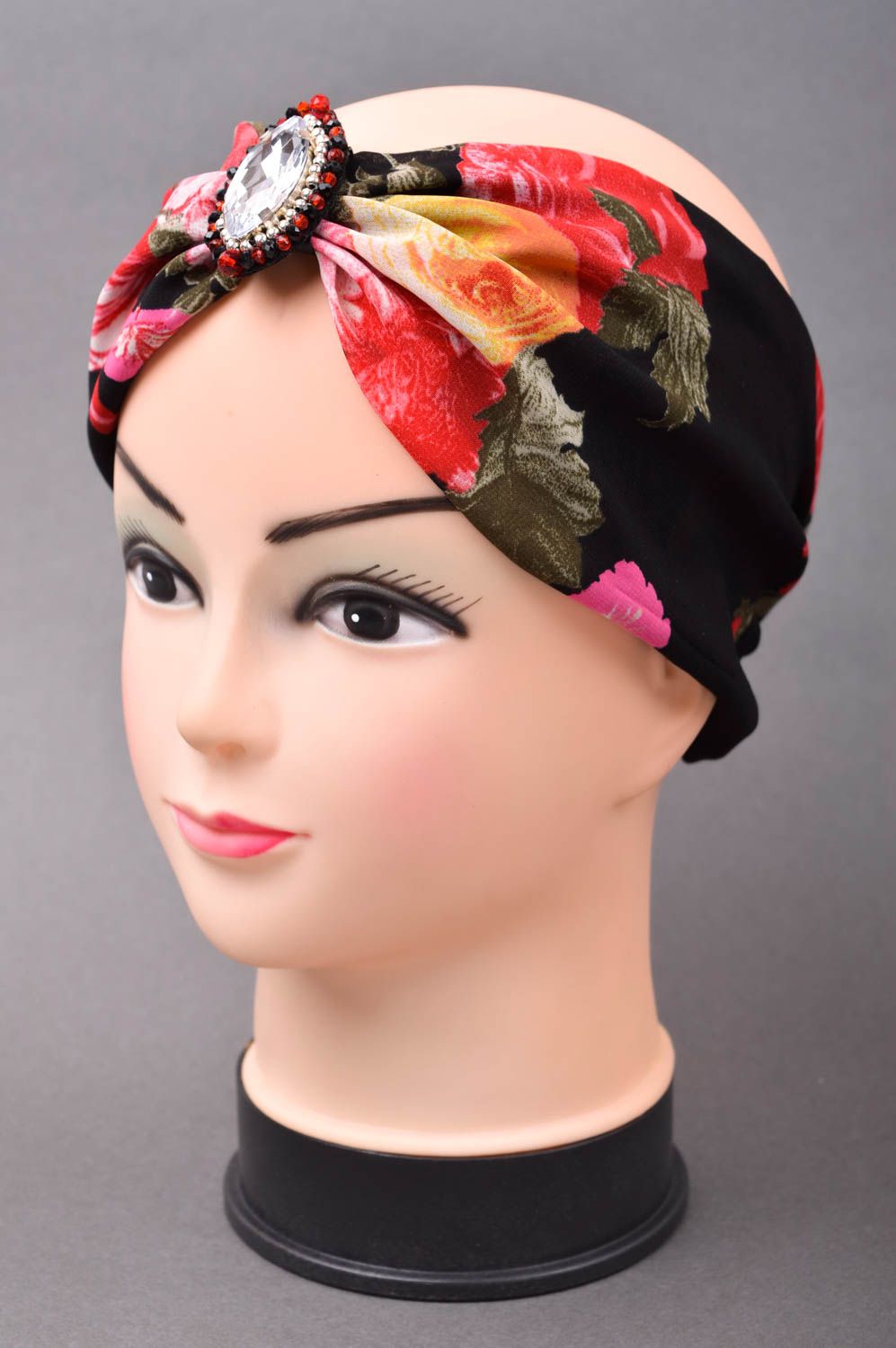 Повязка чалма ручной работы повязка на голову с цветами головной убор чалма фото 1