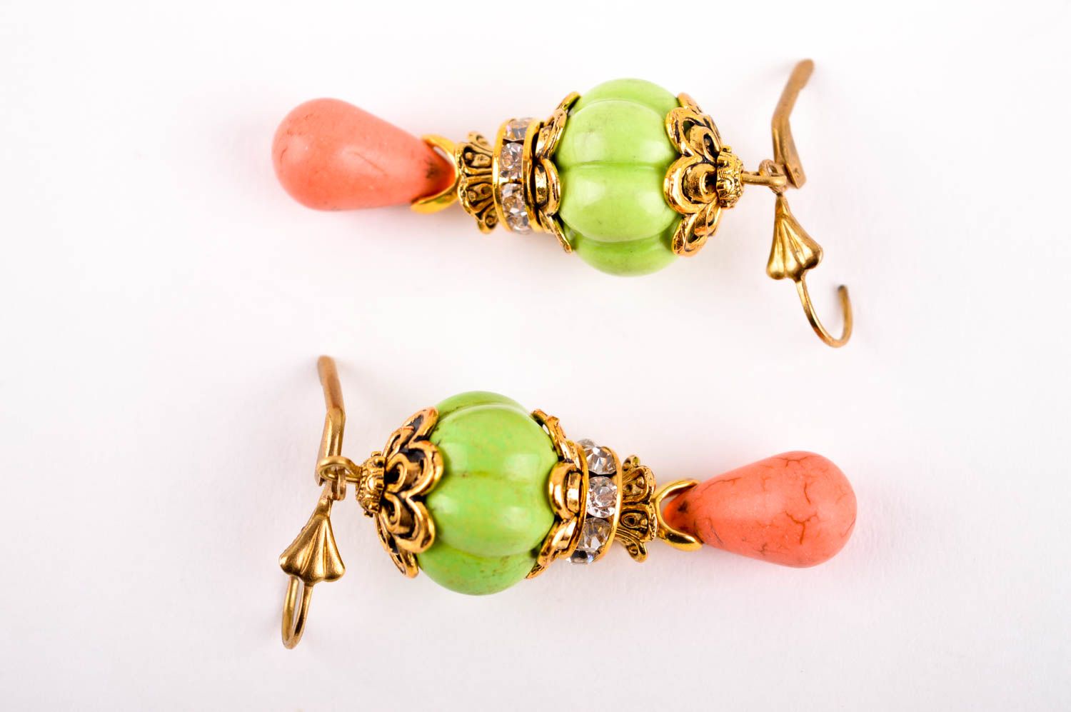 Handmade earrings with natural stones earrings with charms evening accessories photo 5