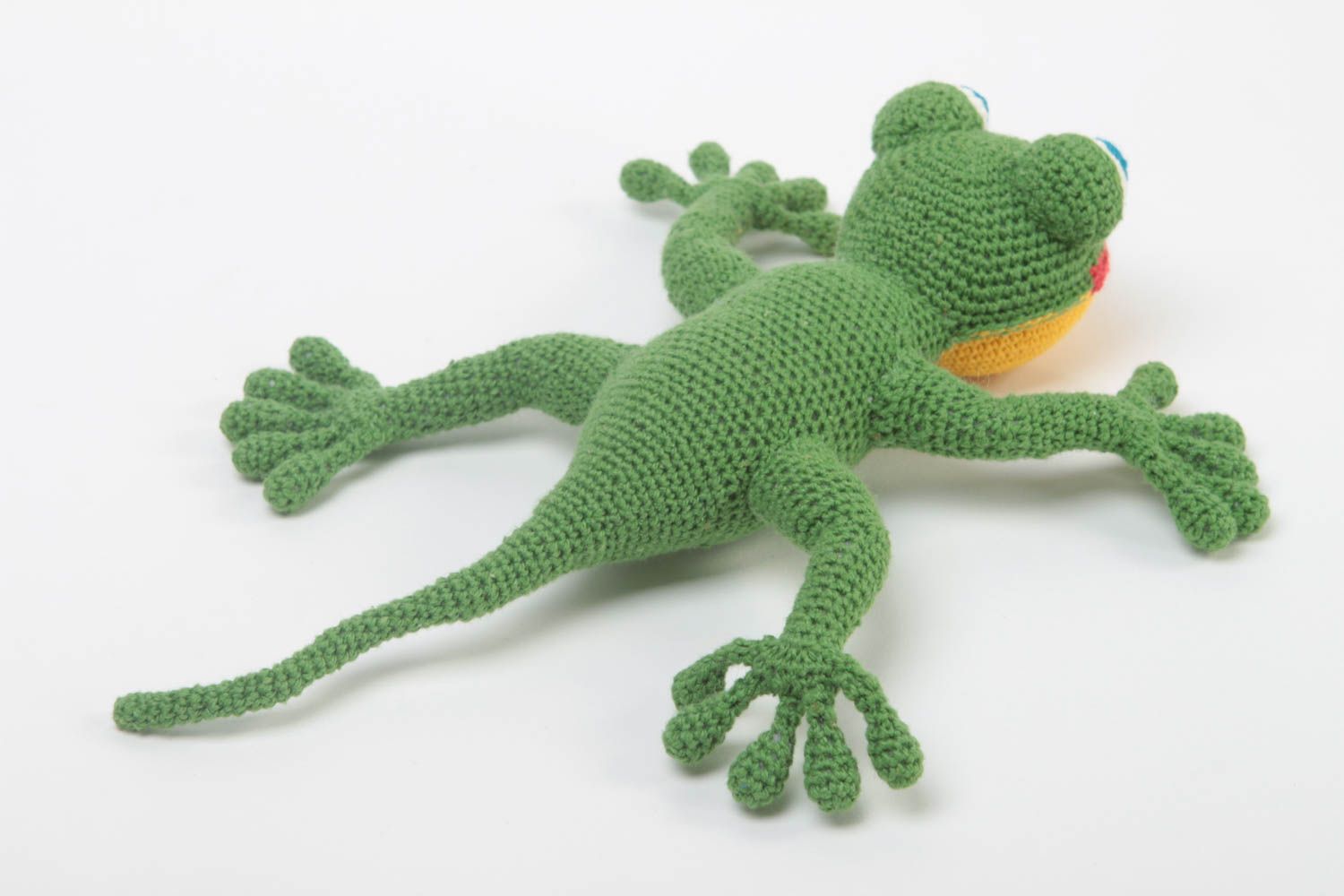 Handmade Kleinkinder Spielzeug Stoff Tier weiches Kuscheltier Salamander grün foto 4