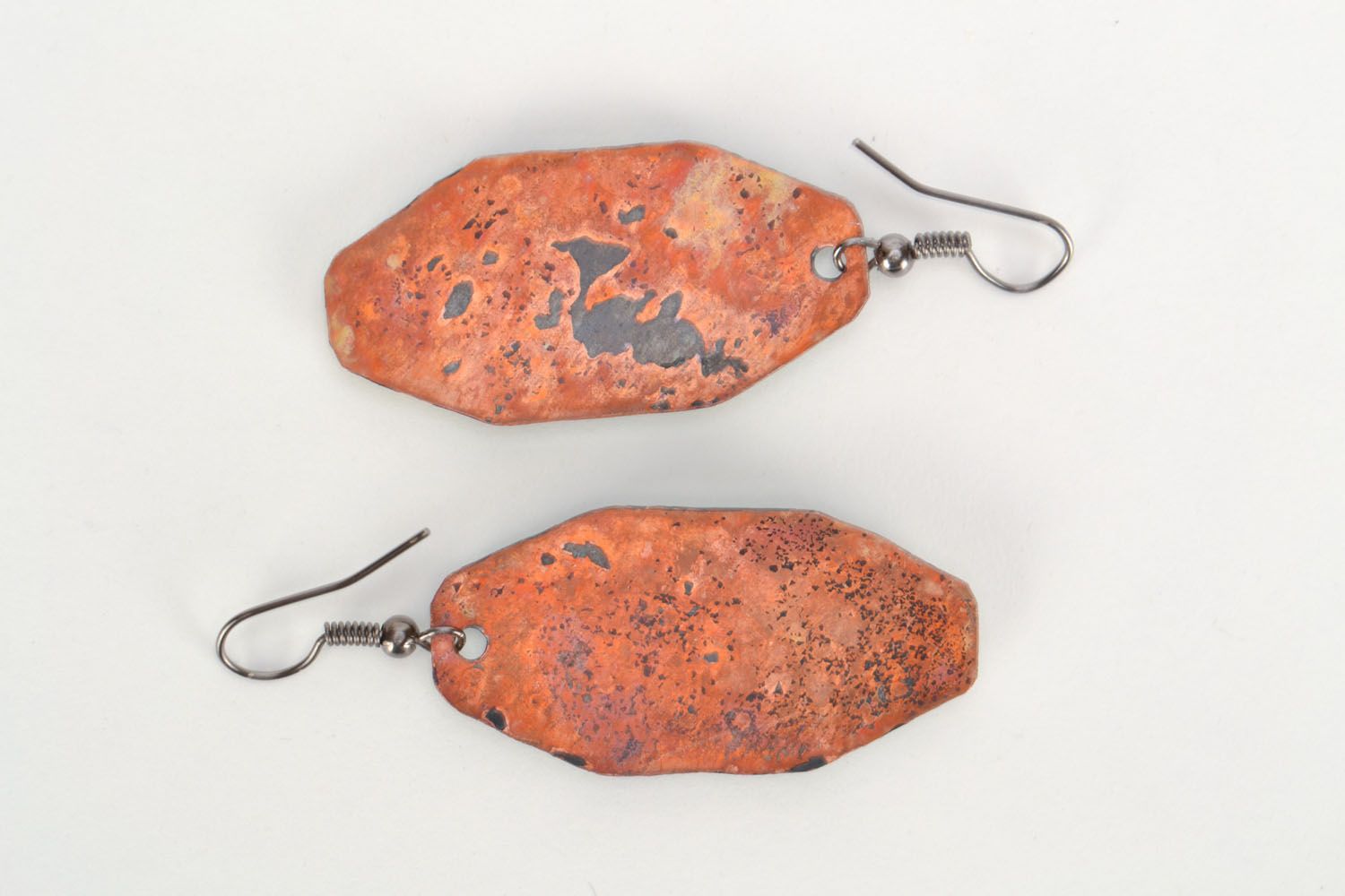 Homemade copper dangle earrings photo 3